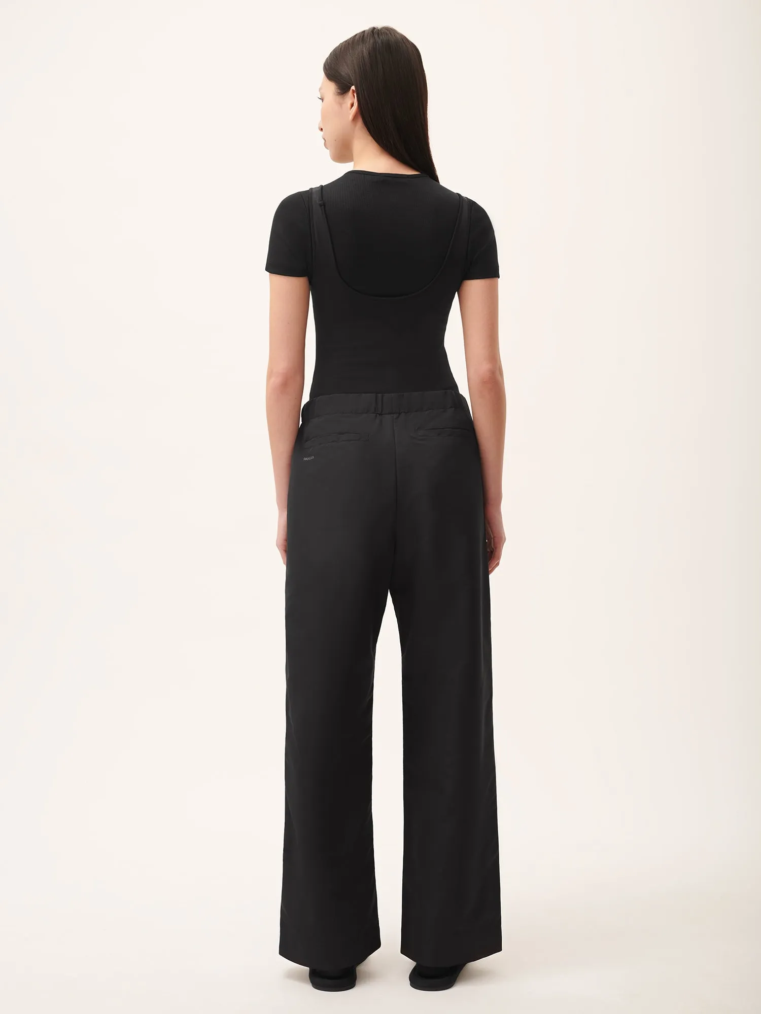Women's (gaia)PLNT Nylon Straight Leg Track Pants—Black sold by Pangaia product image thumbnail 3