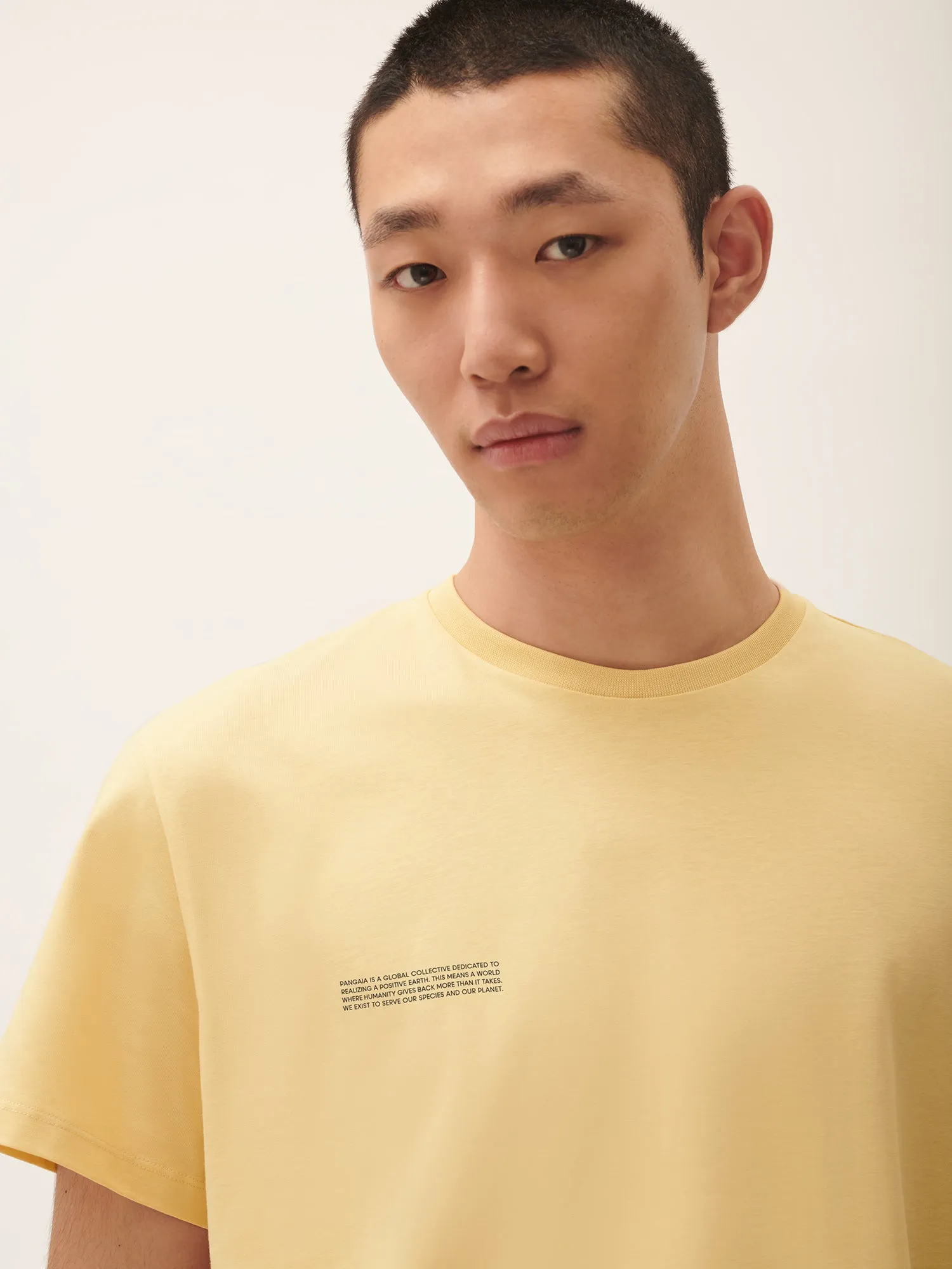 Sale Mens 365 Midweight T-shirt—Seashell Yellow sold by Pangaia product image thumbnail 4