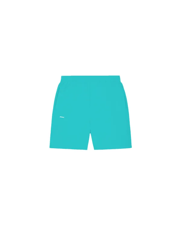 Mens 365 Midweight Mid Length Shorts—Ocean Turquoise sold by Pangaia