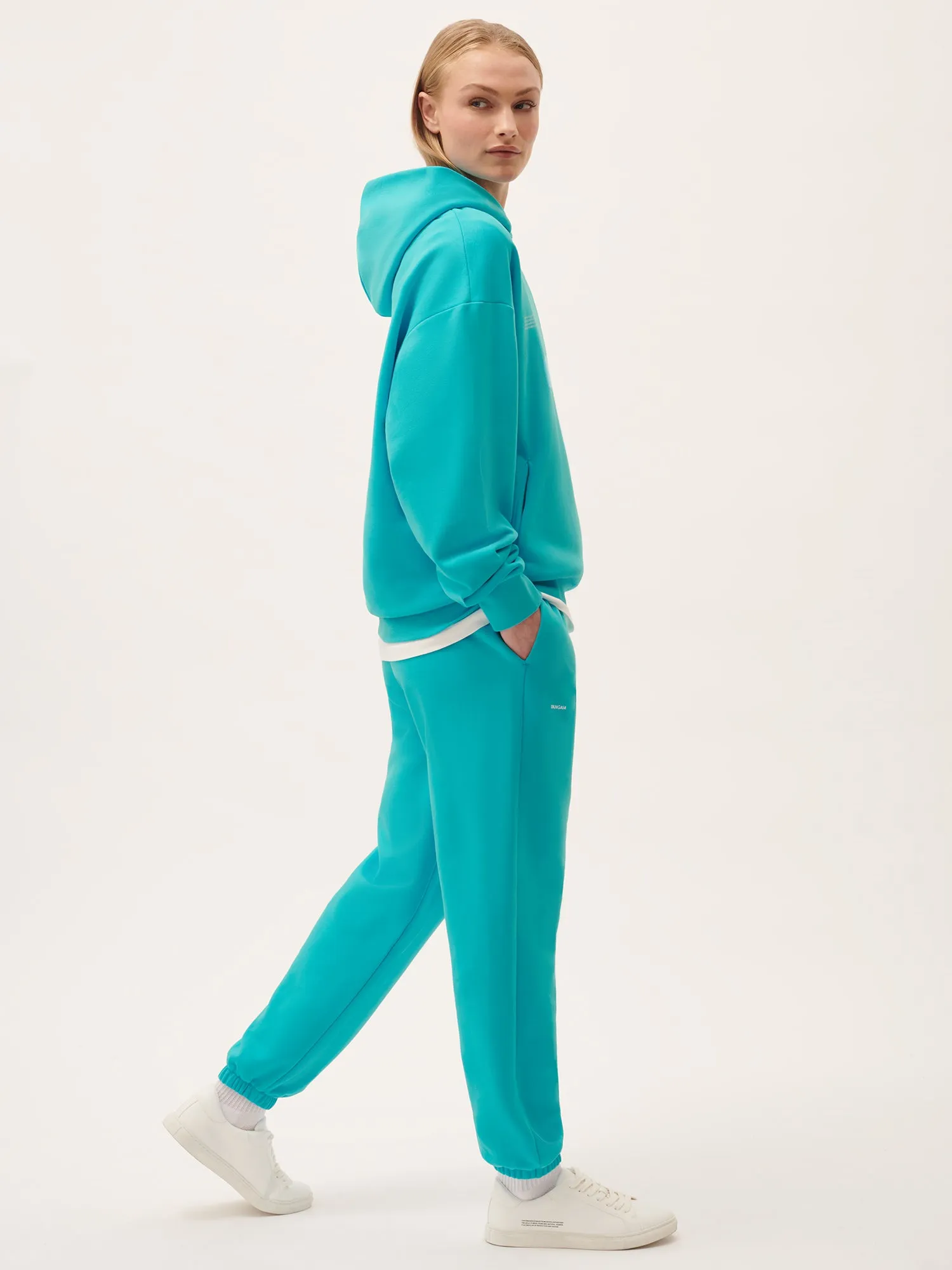 Womens 365 Midweight Track Pants—Ocean Turquoise sold by Pangaia product image thumbnail 3