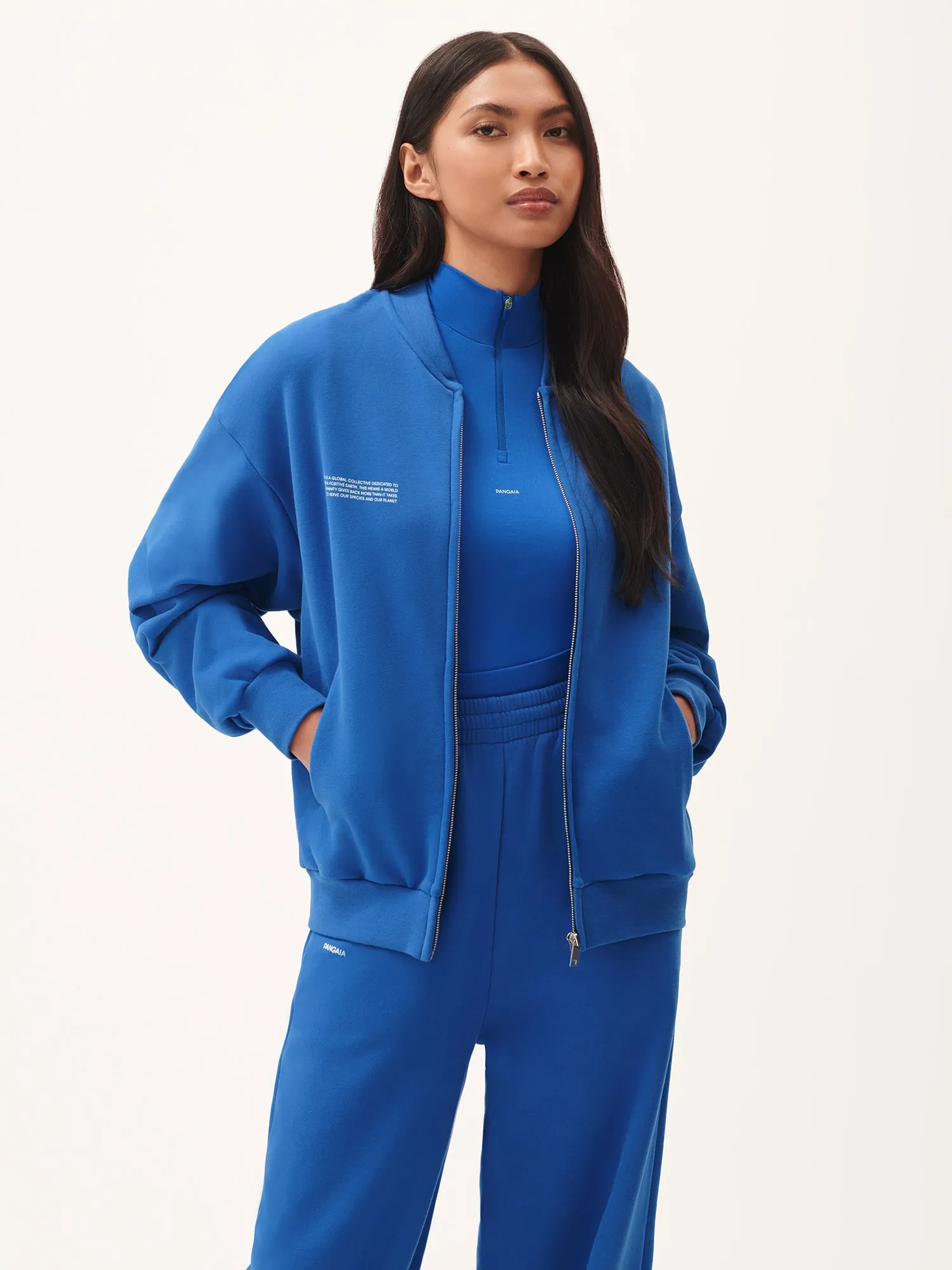 Womens 365 Midweight Bomber Jacket—Gaia Blue sold by Pangaia product image thumbnail 2