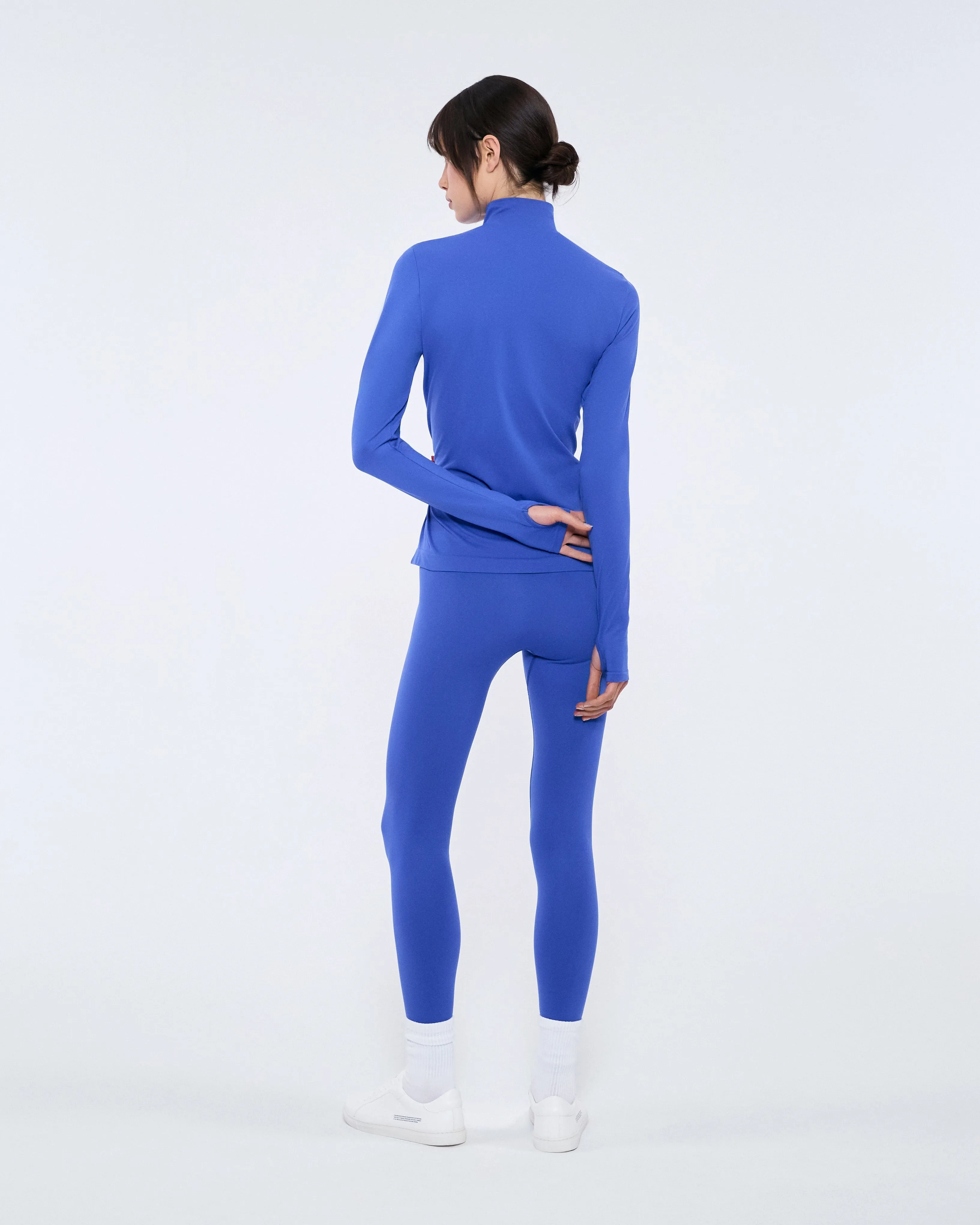 Womens 99% Bio-Based Zipped Long Sleeve Top—Gaia Blue sold by Pangaia product image thumbnail 3