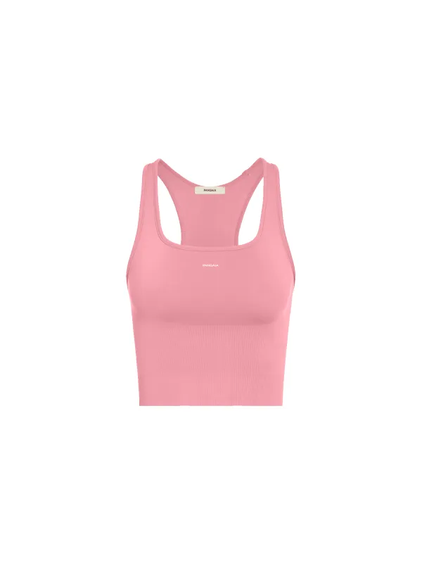 Womens 99% Bio-Based Compressive Ribbed Tank Top—Dewy Rose sold by Pangaia