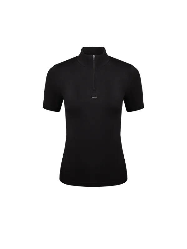 Archive Women's Plant-Stretch Zipped Top—black sold by Pangaia