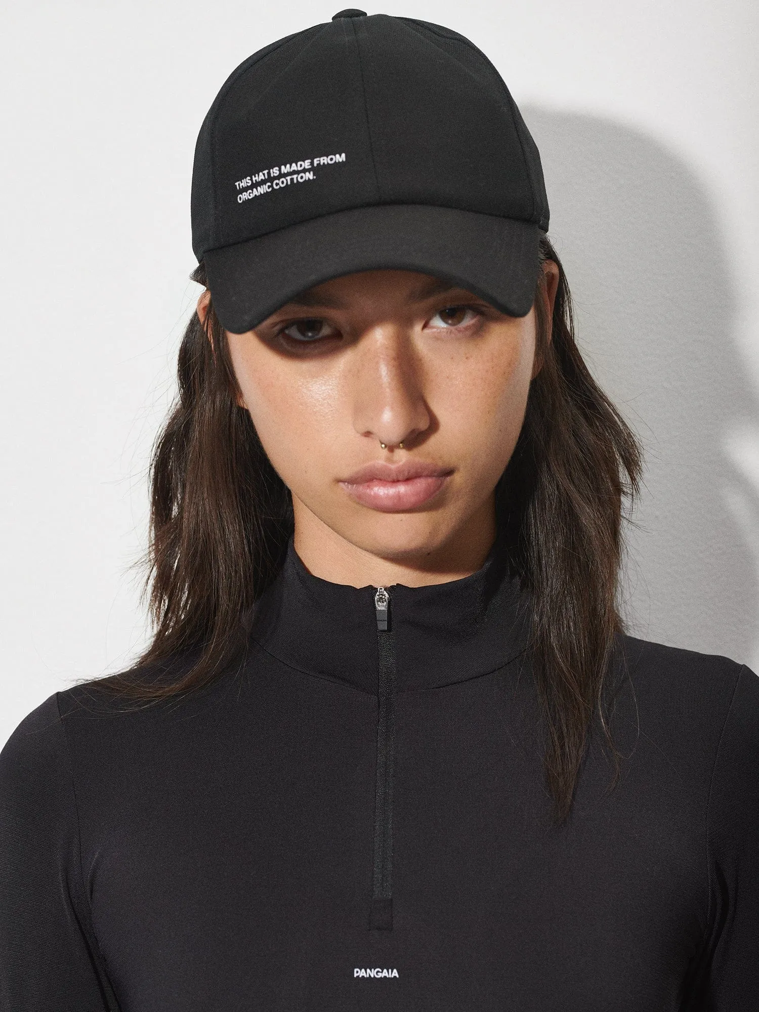 Women's Plant-Stretch Zipped Long Sleeve Top—black sold by Pangaia product image thumbnail 4