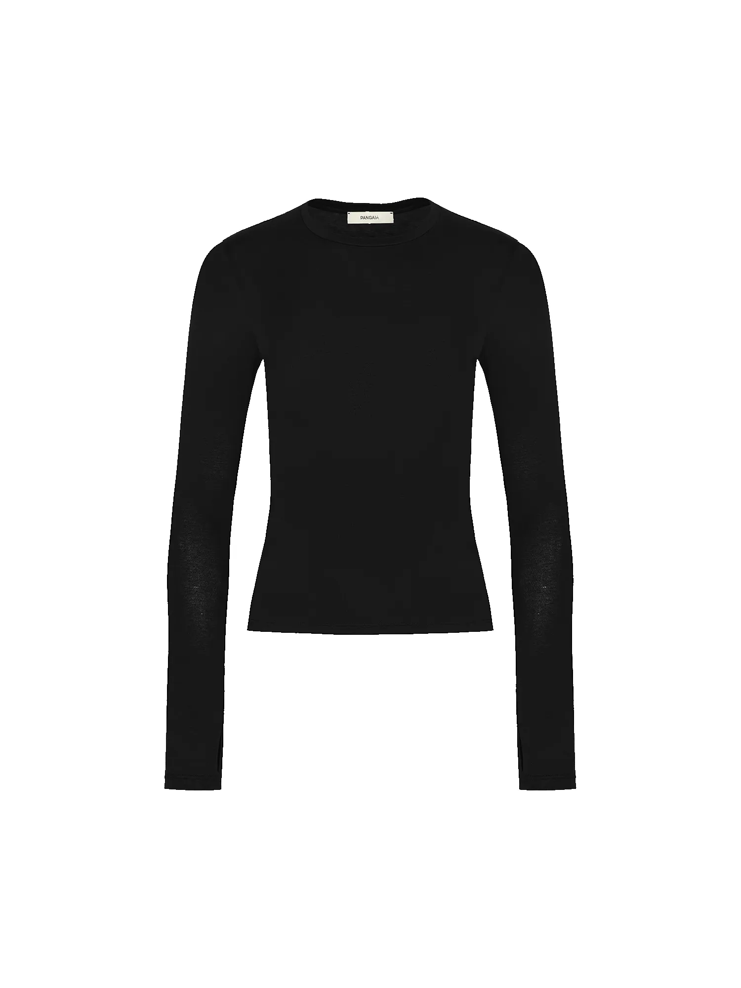 Women's 365 Cotton Stretch Long-Sleeved Top—black sold by Pangaia