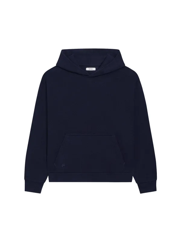 Recycled Wool Jersey Hoodie—dark navy sold by Pangaia