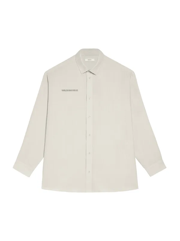 Aloe Linen Collared Long Sleeve Shirt—limestone sold by Pangaia