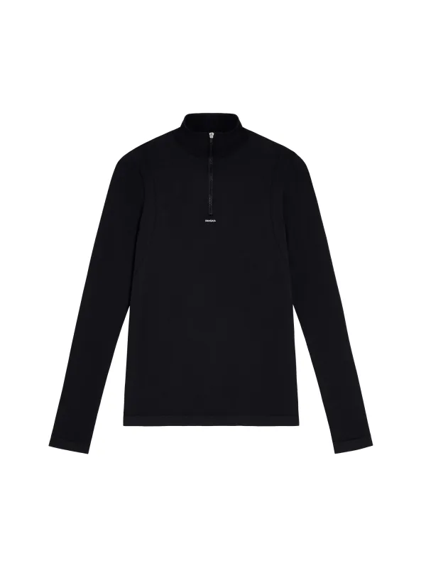 Women's Motion X Zipped Long-Sleeved Top—black sold by Pangaia