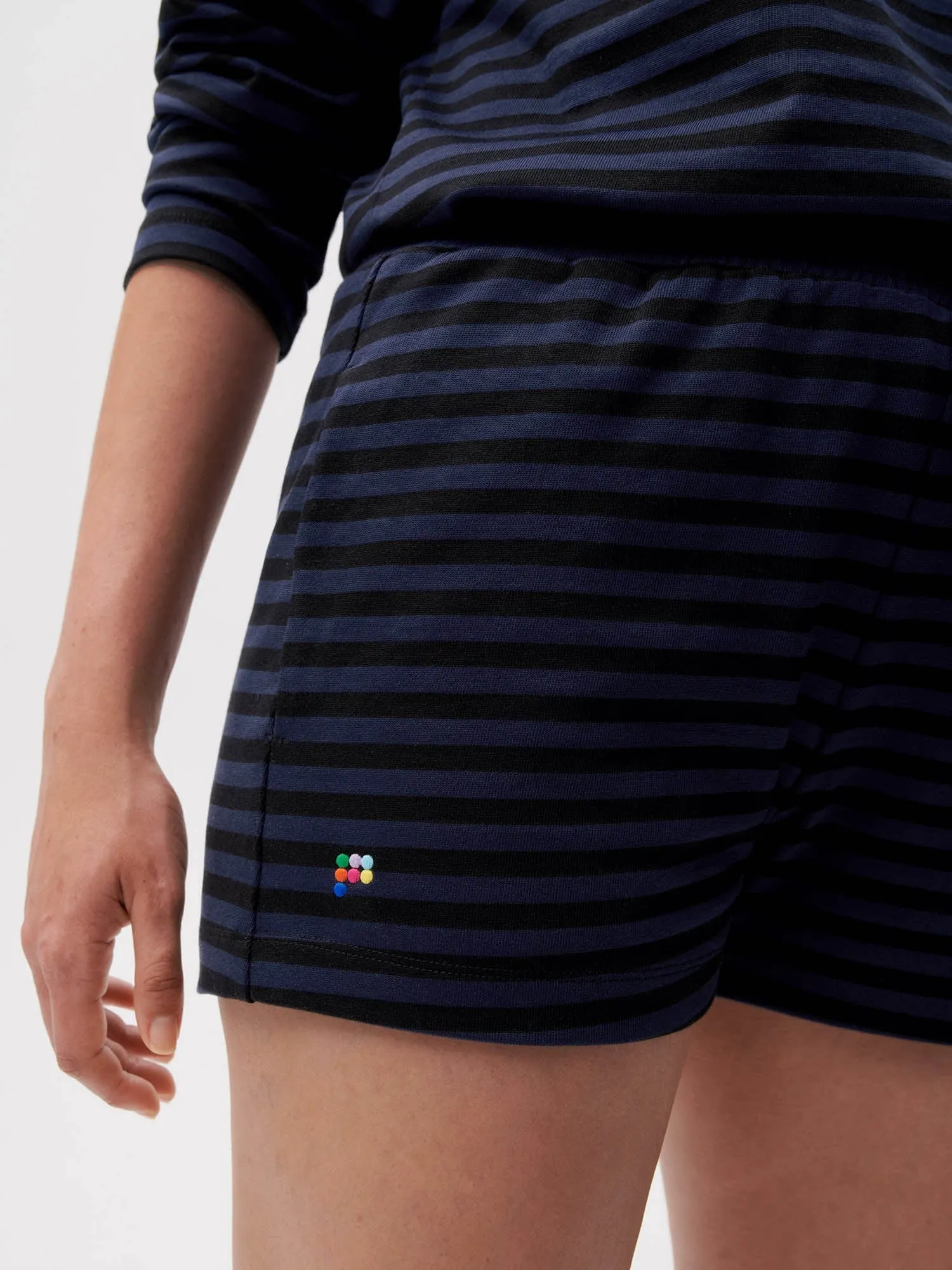 Archive Summer Stripes Shorts—navy blue sold by Pangaia product image thumbnail 5