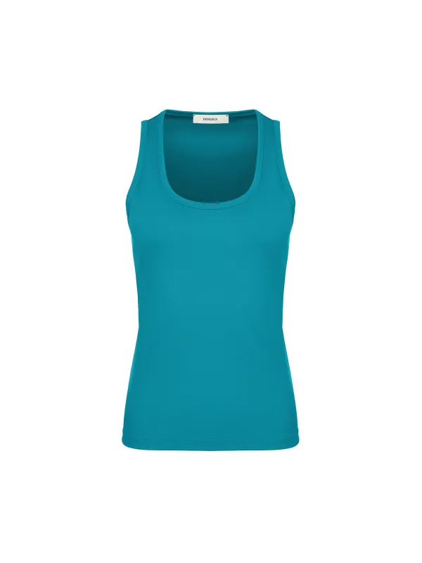 Womens Interlock Tank Top—Malachite Green sold by Pangaia