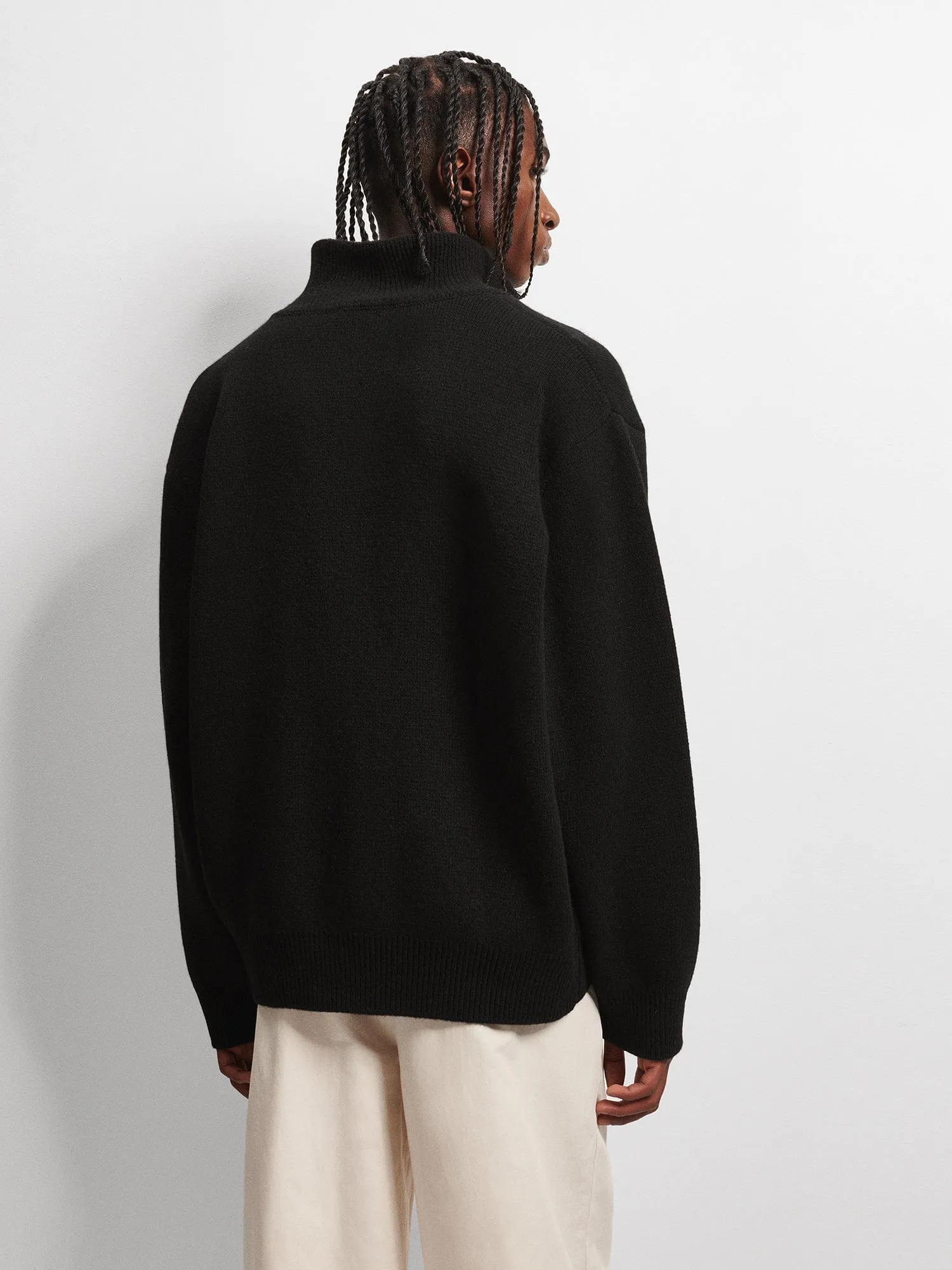 Men's Recycled Cashmere Zip Up Sweater—black sold by Pangaia product image thumbnail 3