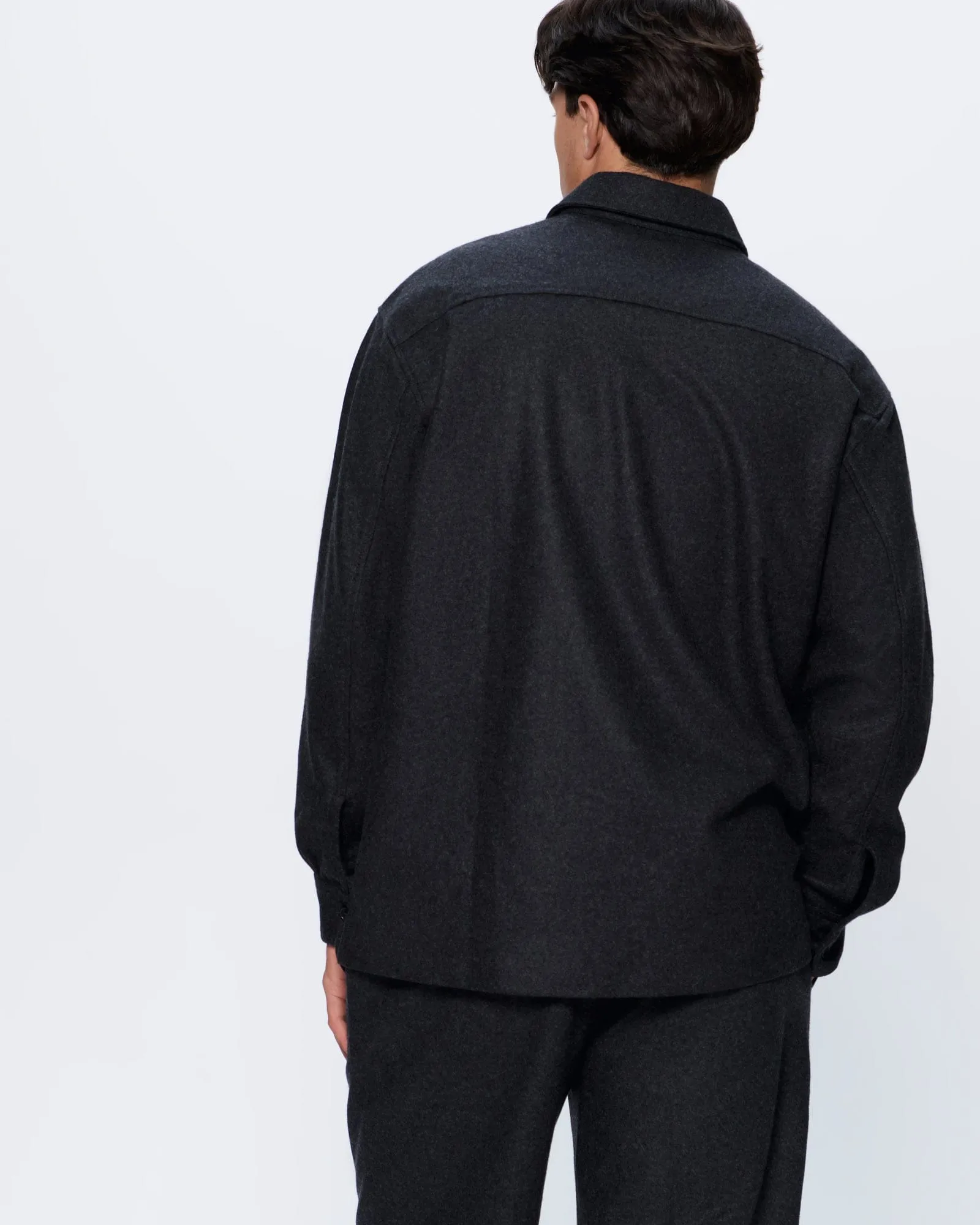Mens Recycled Wool Long-Sleeve Shirt—Mercury Grey sold by Pangaia product image thumbnail 5