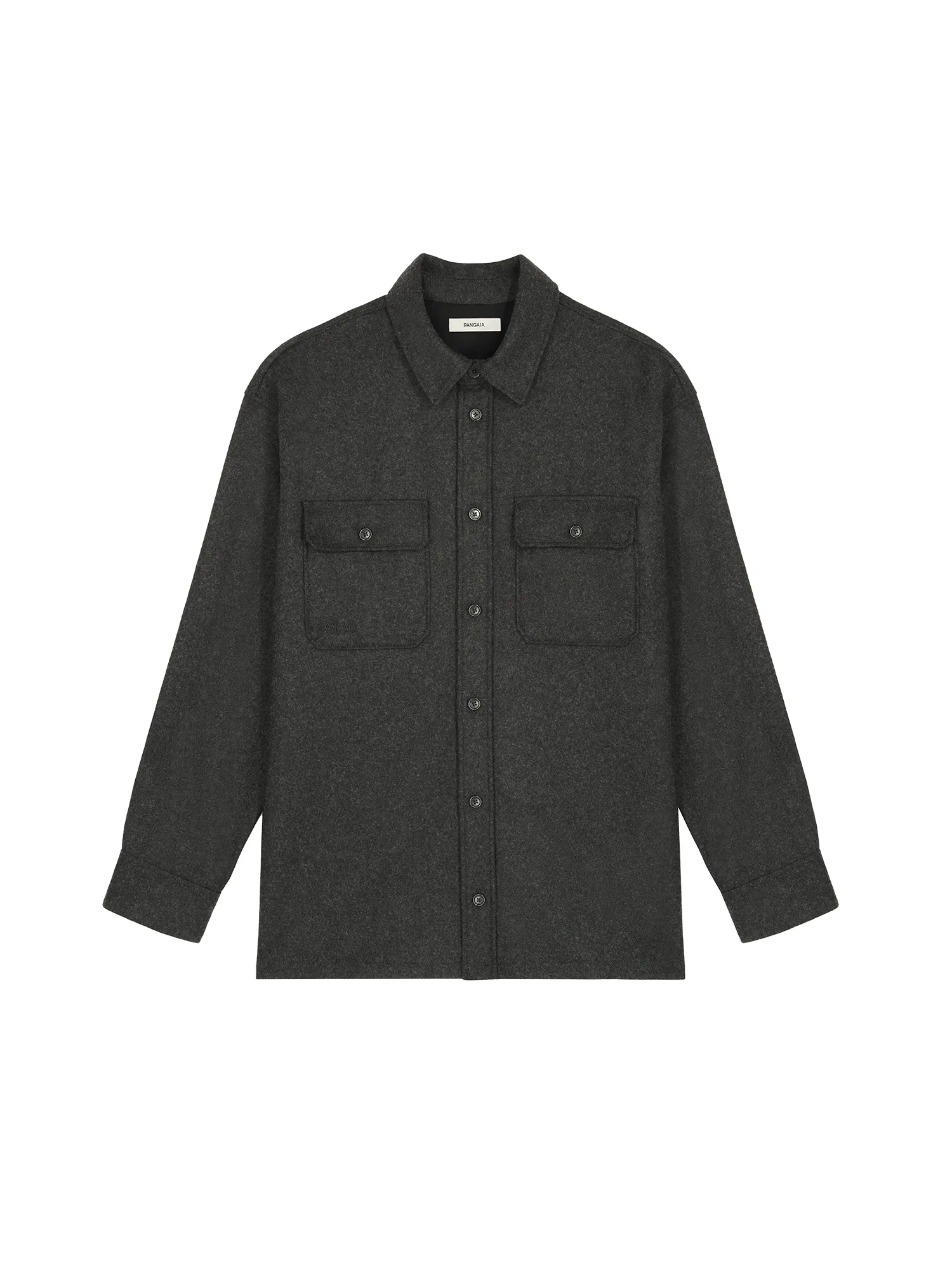 Mens Recycled Wool Long-Sleeve Shirt—Mercury Grey sold by Pangaia product image thumbnail 2