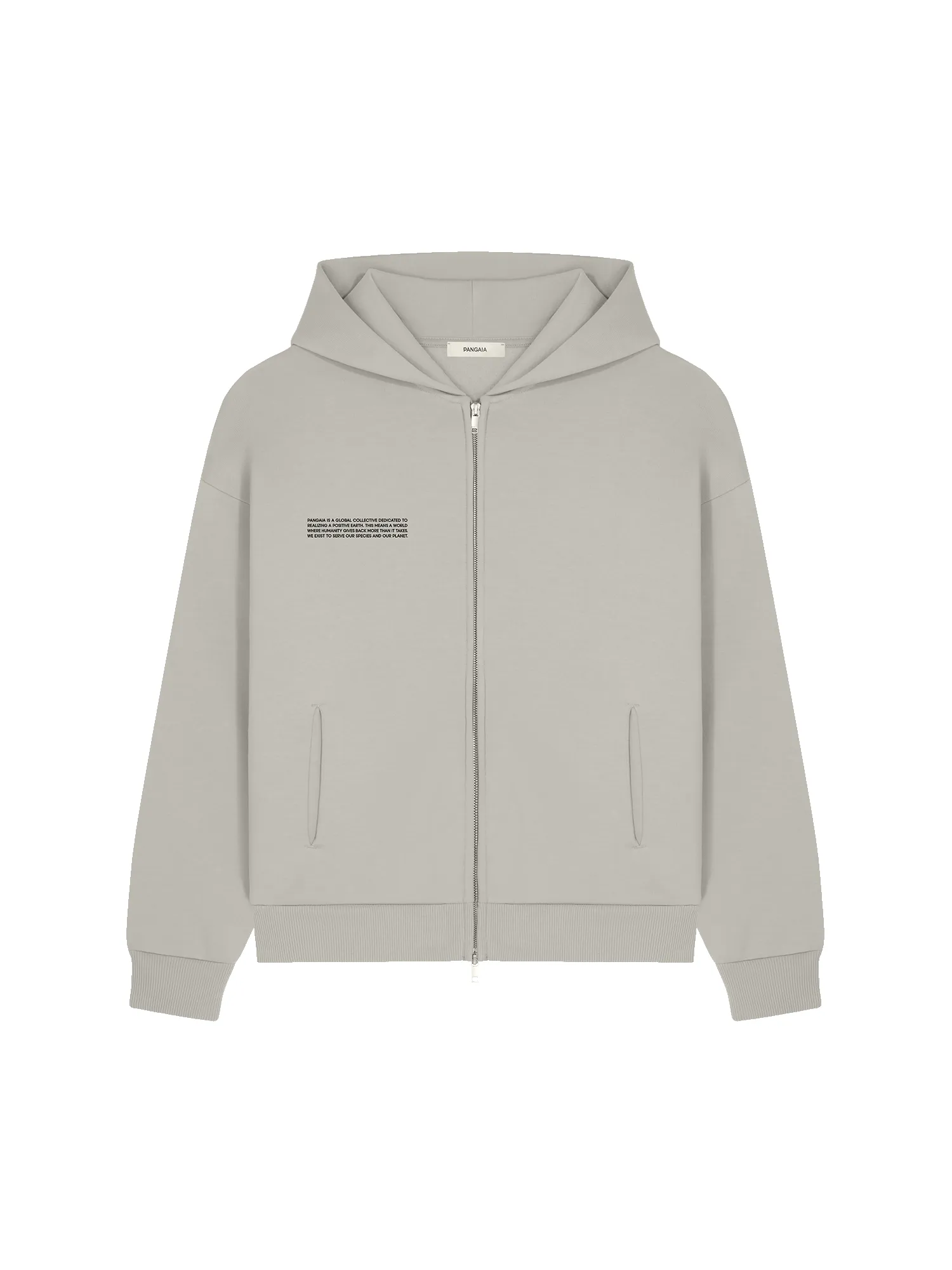 Mens 365 Heavyweight Two-Way Zip-Through Hoodie—Stone sold by Pangaia product image thumbnail 2