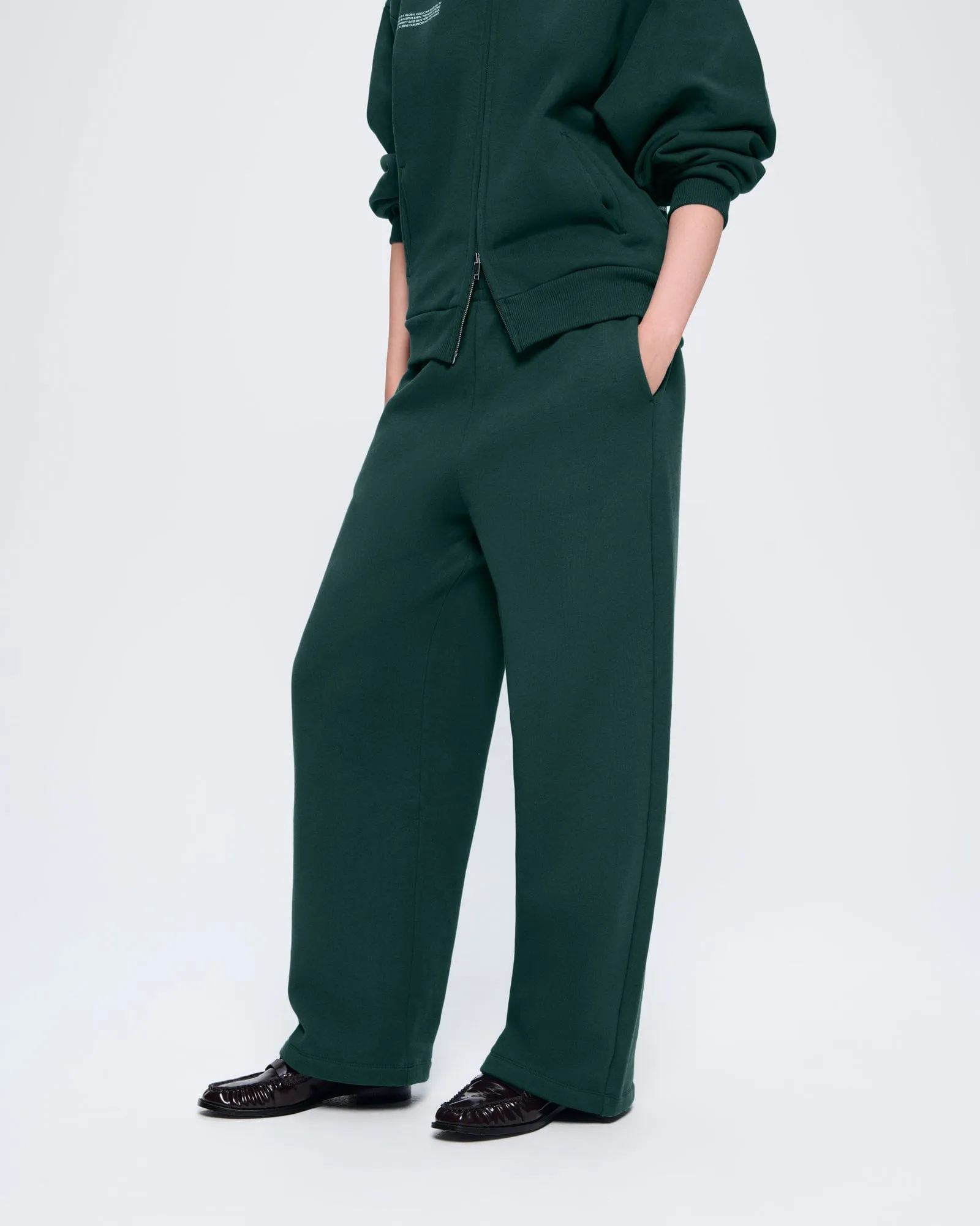 Womens 365 Heavyweight Straight Leg Track Pants—Foliage Green sold by Pangaia product image thumbnail 3