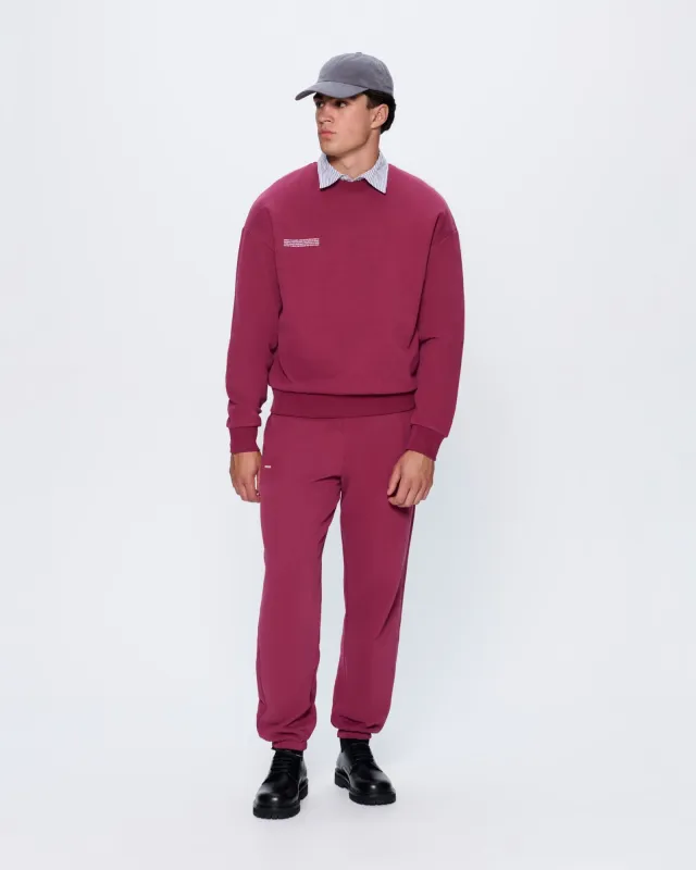 Mens 365 Midweight Track Pants—Milkyway Maroon sold by Pangaia