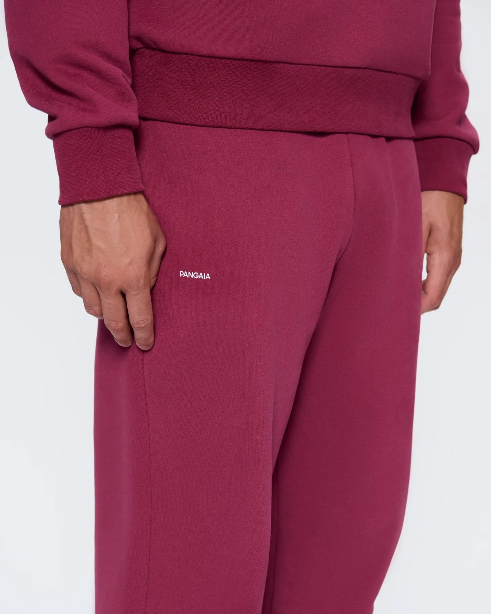Mens 365 Midweight Track Pants—Milkyway Maroon sold by Pangaia product image thumbnail 3