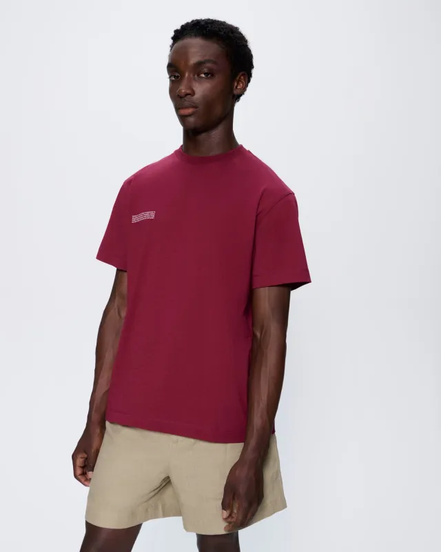 Mens 365 Midweight T-Shirt—Milkyway Maroon made by Pangaia