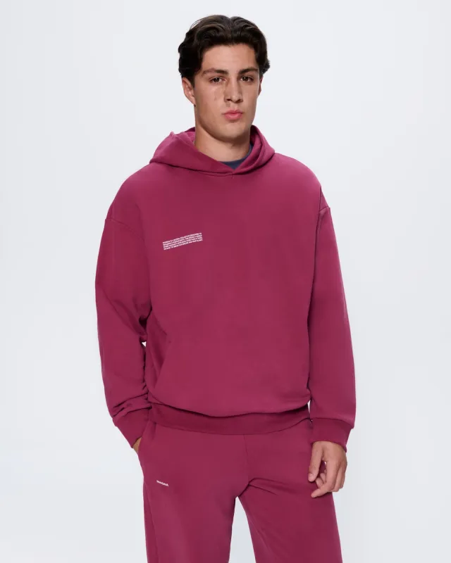 Mens 365 Midweight Hoodie—Milkyway Maroon sold by Pangaia