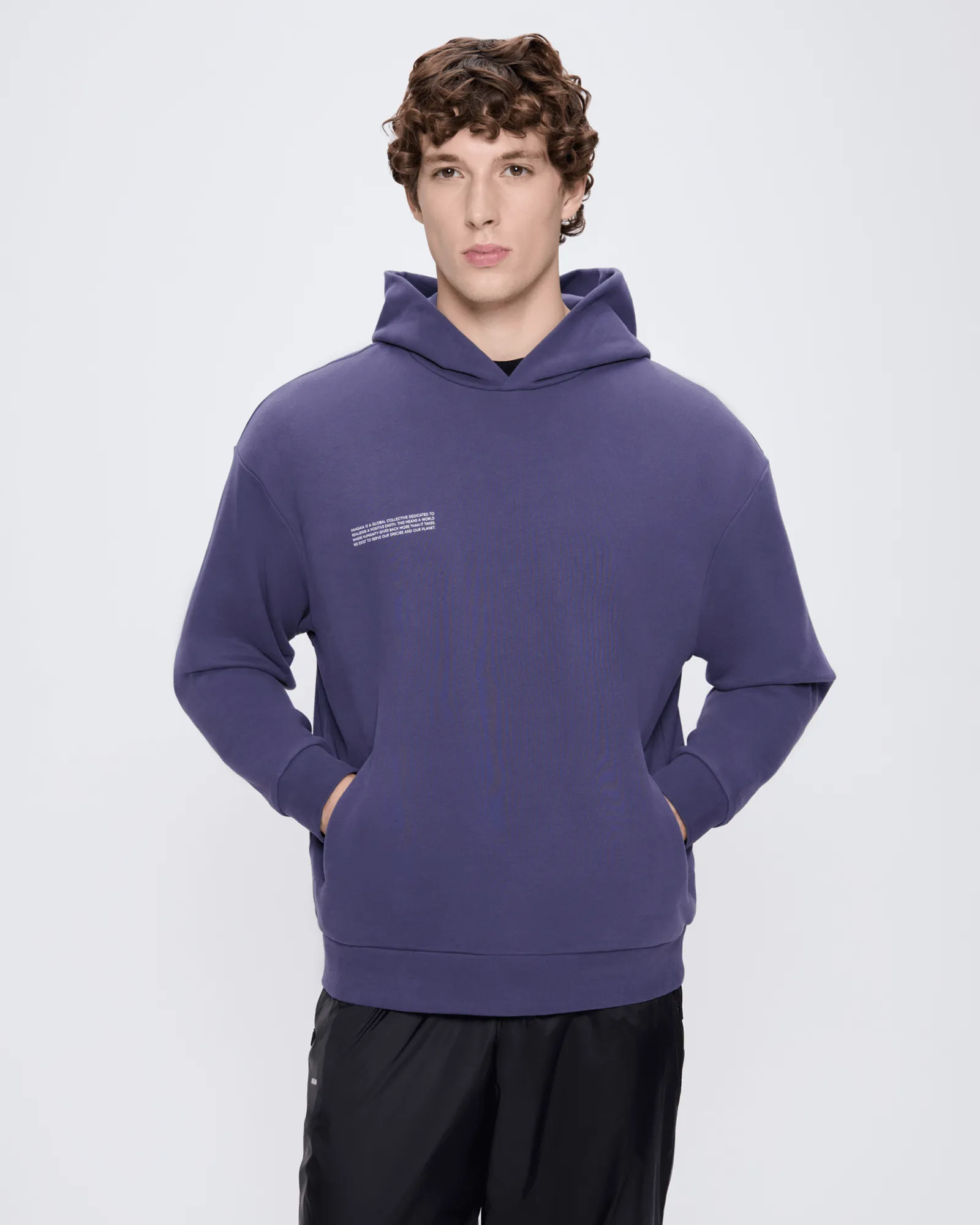 Mens 365 Midweight Hoodie—Slate Blue sold by Pangaia