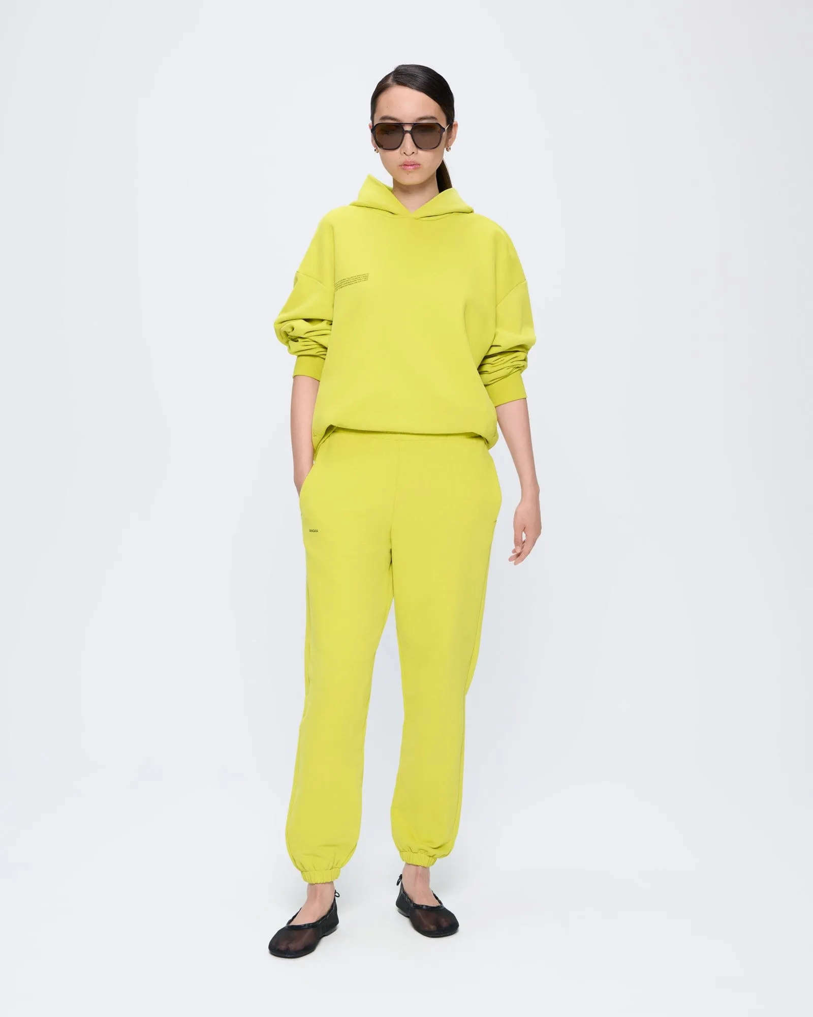 Womens 365 Midweight Track Pants—Auroral Olive sold by Pangaia