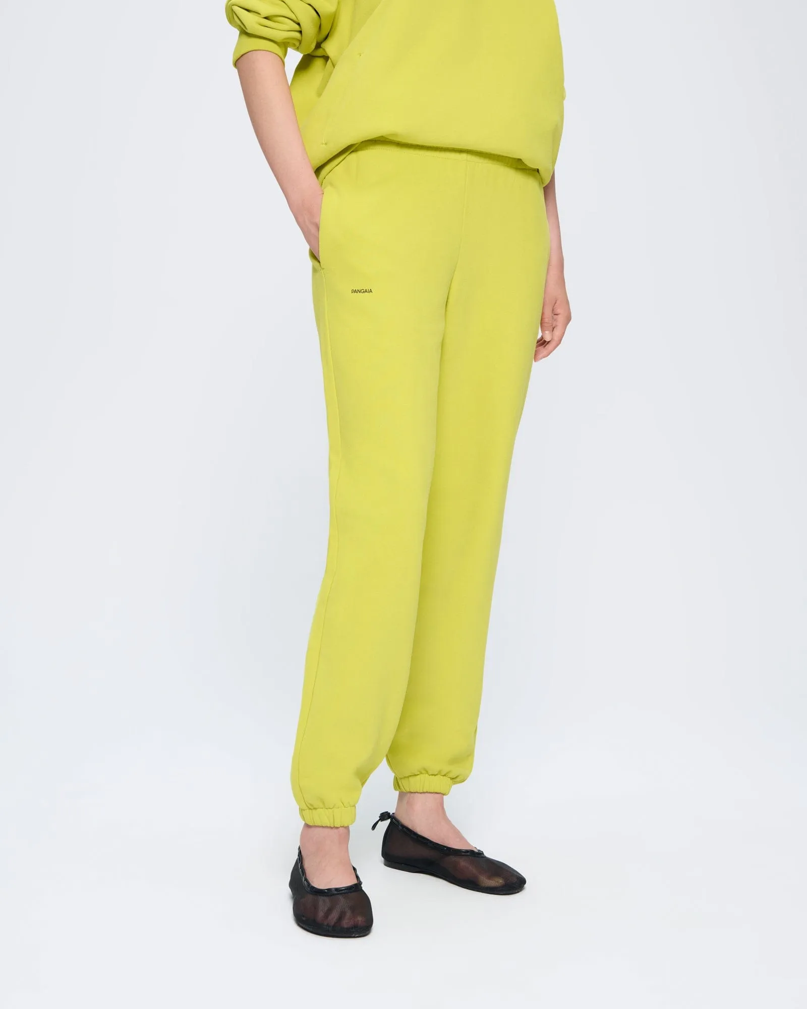 Womens 365 Midweight Track Pants—Auroral Olive sold by Pangaia product image thumbnail 4