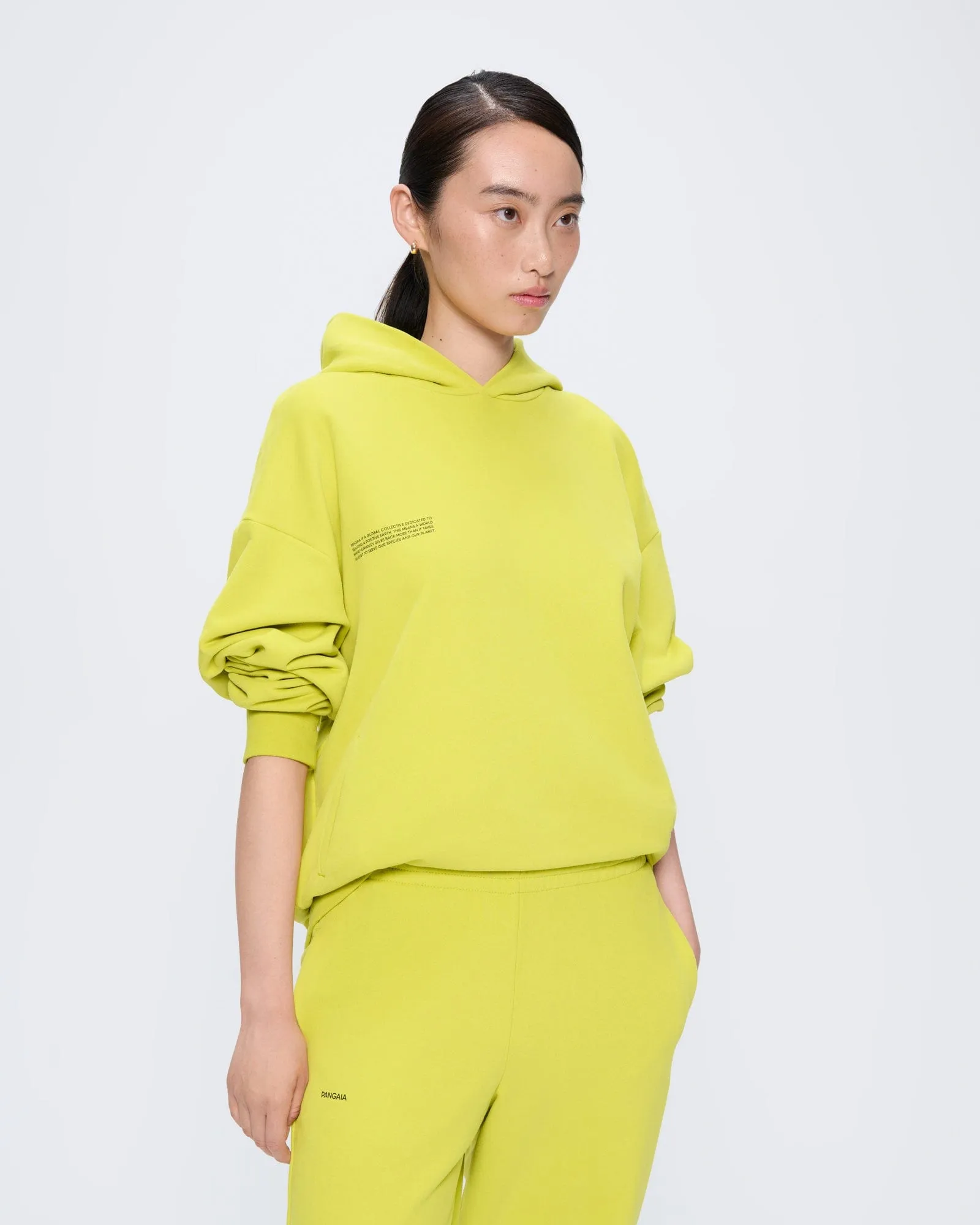 Womens 365 Midweight Hoodie—Auroral Olive sold by Pangaia