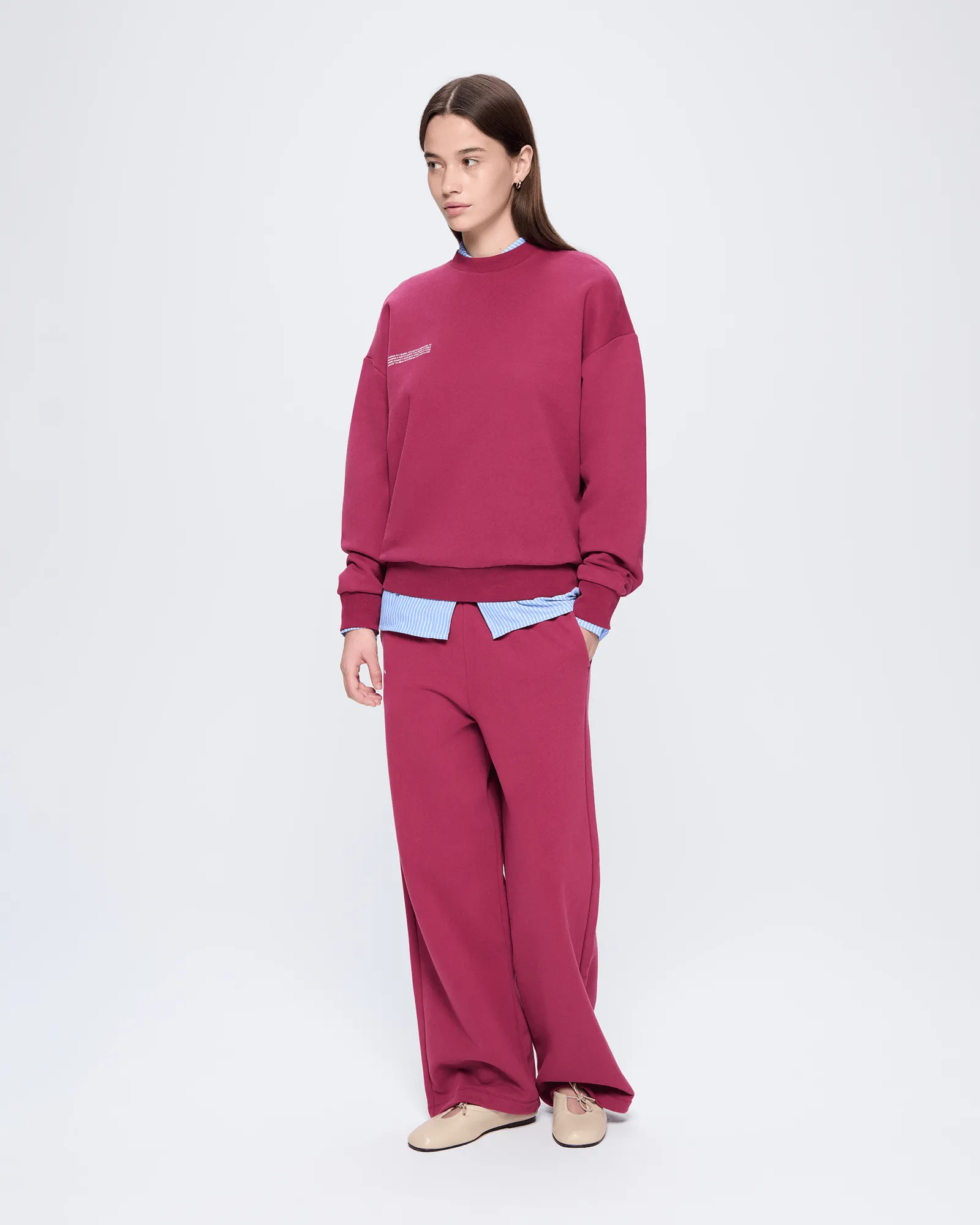 Womens 365 Midweight Sweatshirt—Milkyway Maroon sold by Pangaia product image thumbnail 3
