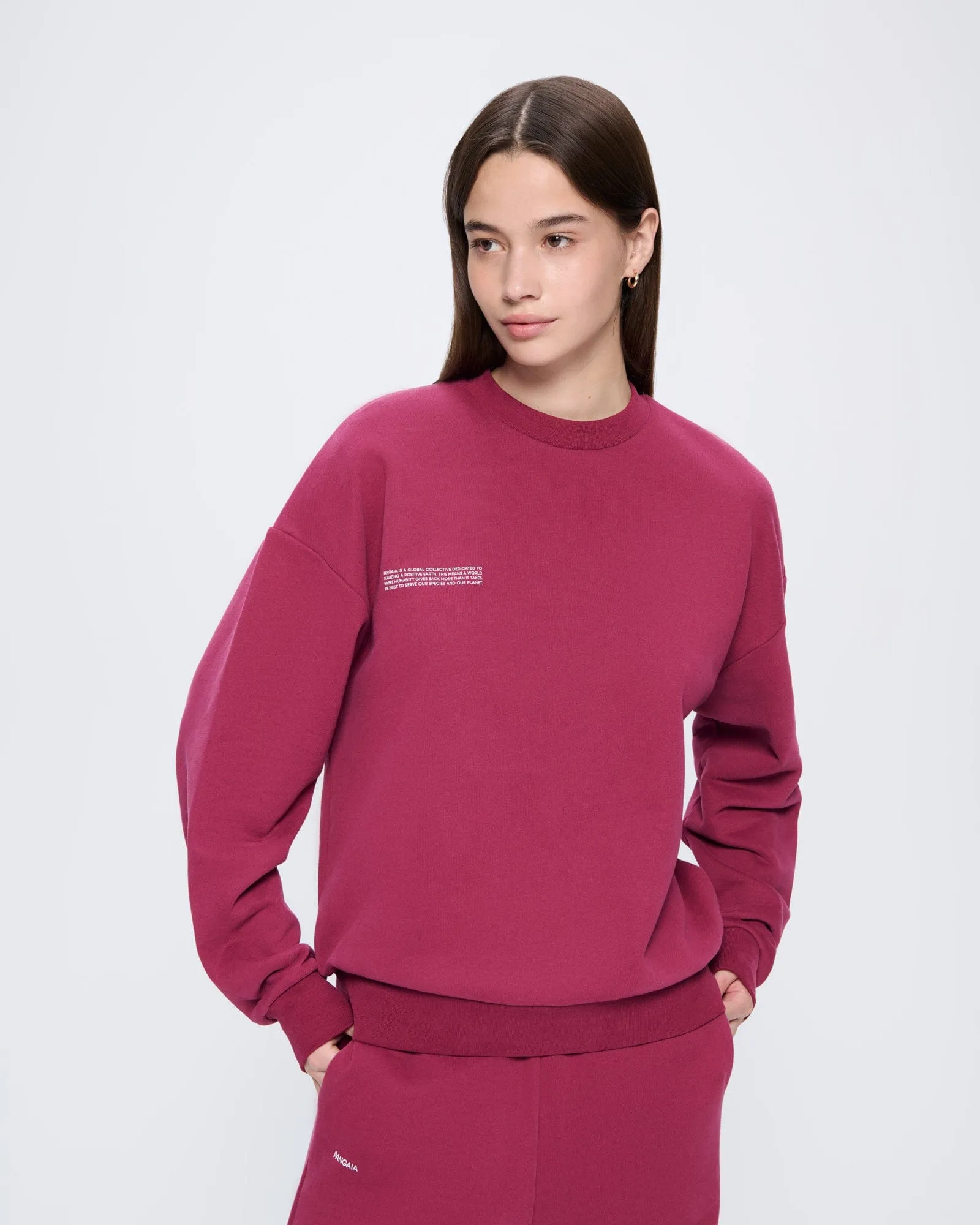 Womens 365 Midweight Sweatshirt—Milkyway Maroon sold by Pangaia