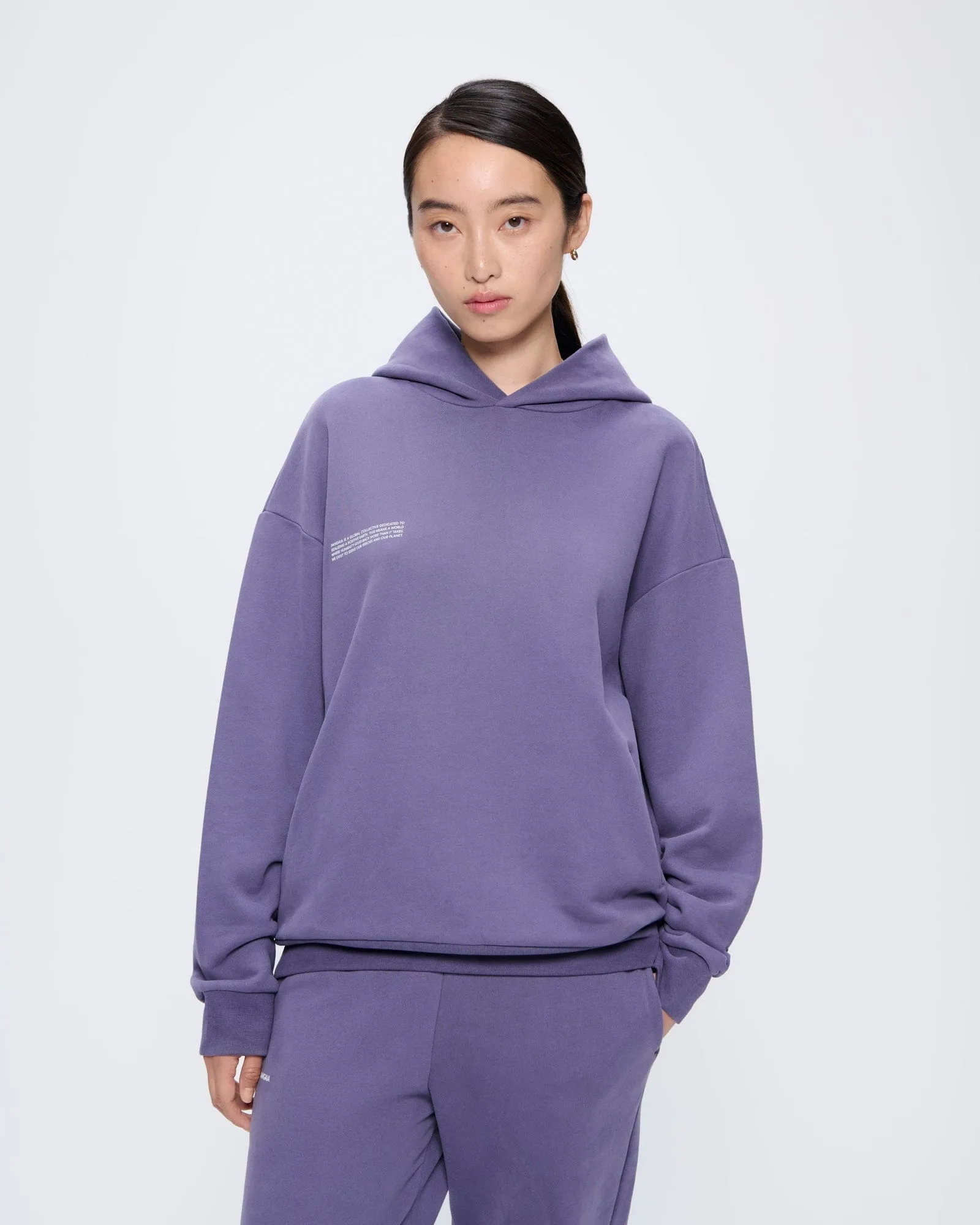 Womens 365 Midweight Hoodie—Slate Blue sold by Pangaia