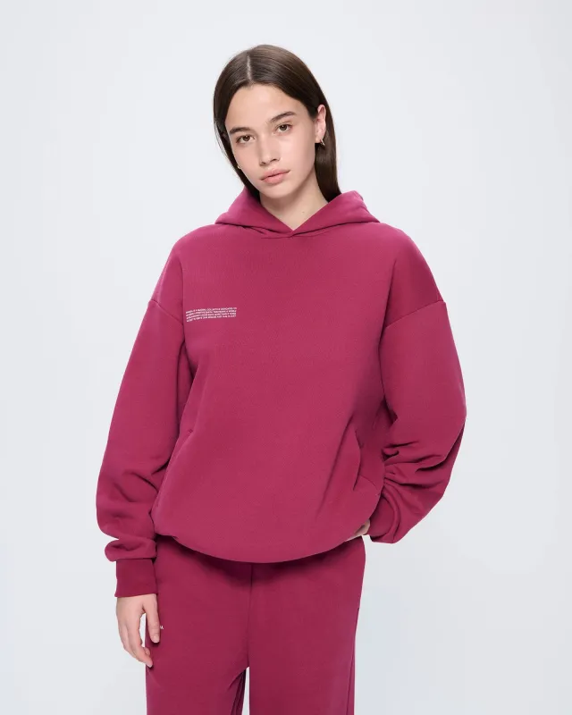 Womens 365 Midweight Hoodie—Milkyway Maroon sold by Pangaia