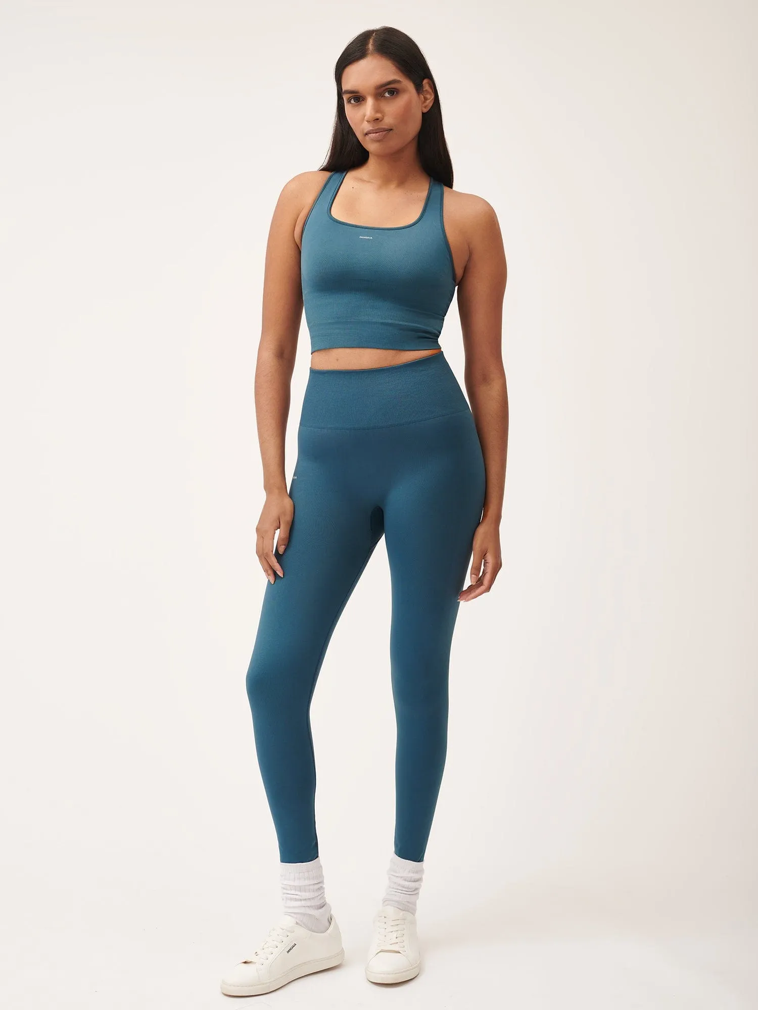 Sale Women's Plant-Stretch Compressive Ribbed Tank Top—storm blue sold by Pangaia product image thumbnail 4