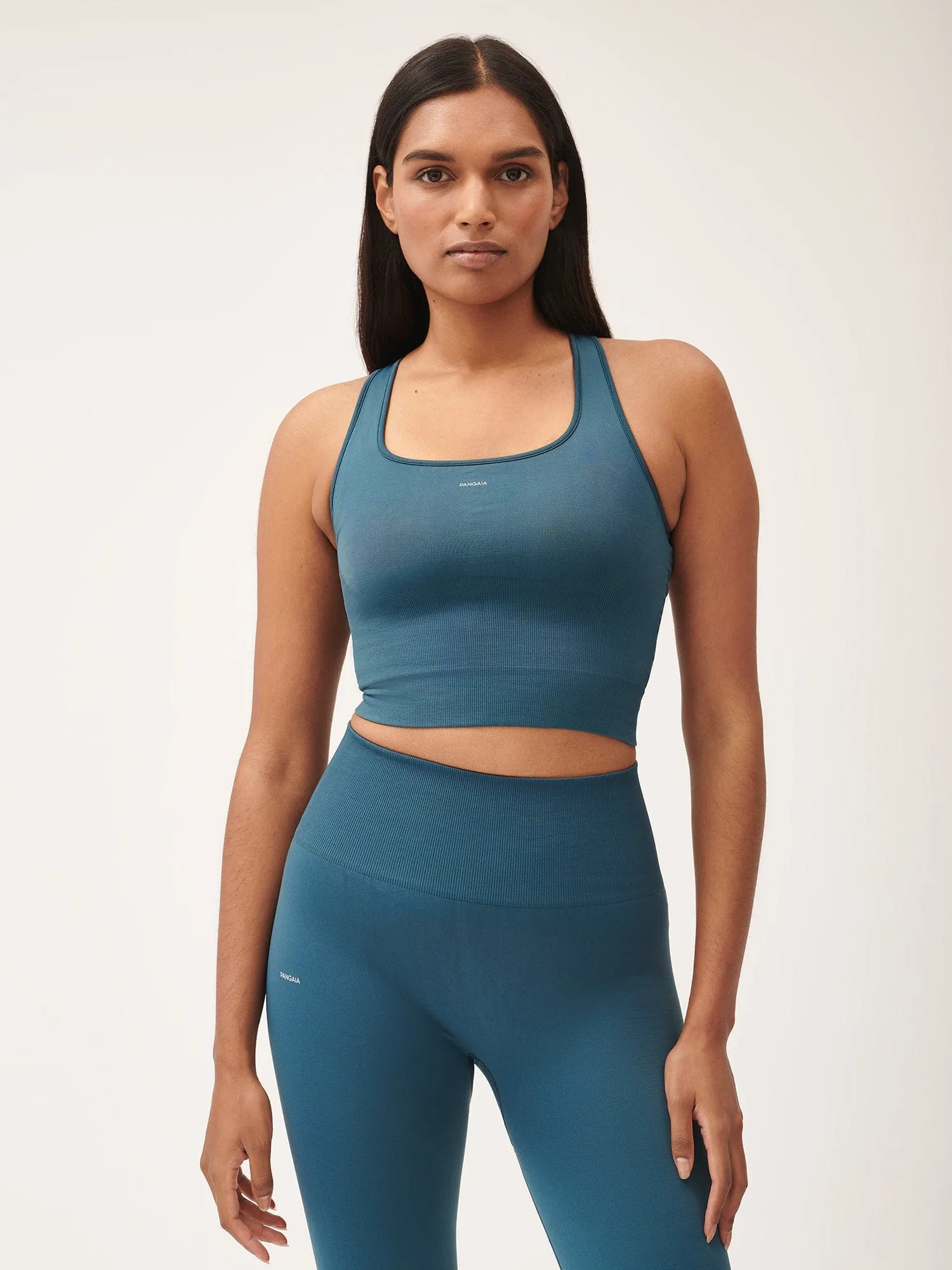 Sale Women's Plant-Stretch Compressive Ribbed Tank Top—storm blue sold by Pangaia product image thumbnail 2