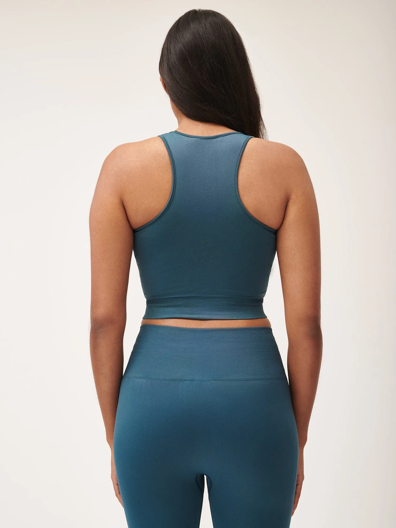 Sale Women's Plant-Stretch Compressive Ribbed Tank Top—storm blue sold by Pangaia product image thumbnail 3