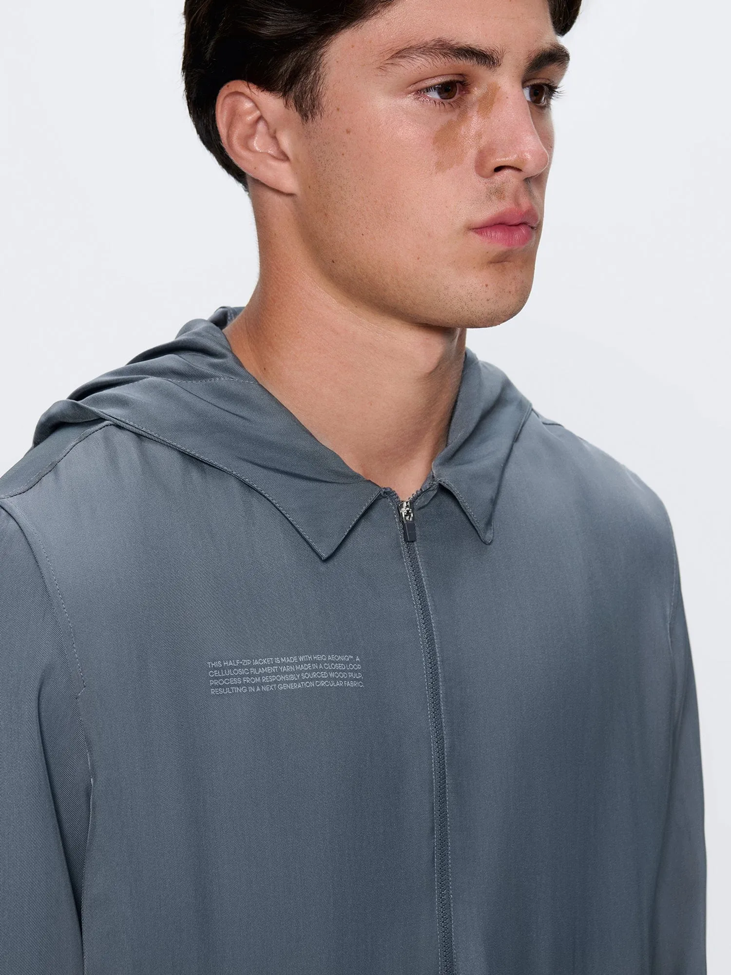 Mens AeoniQ™ Half-Zip Overtop— Volcanic Gray sold by Pangaia product image thumbnail 4