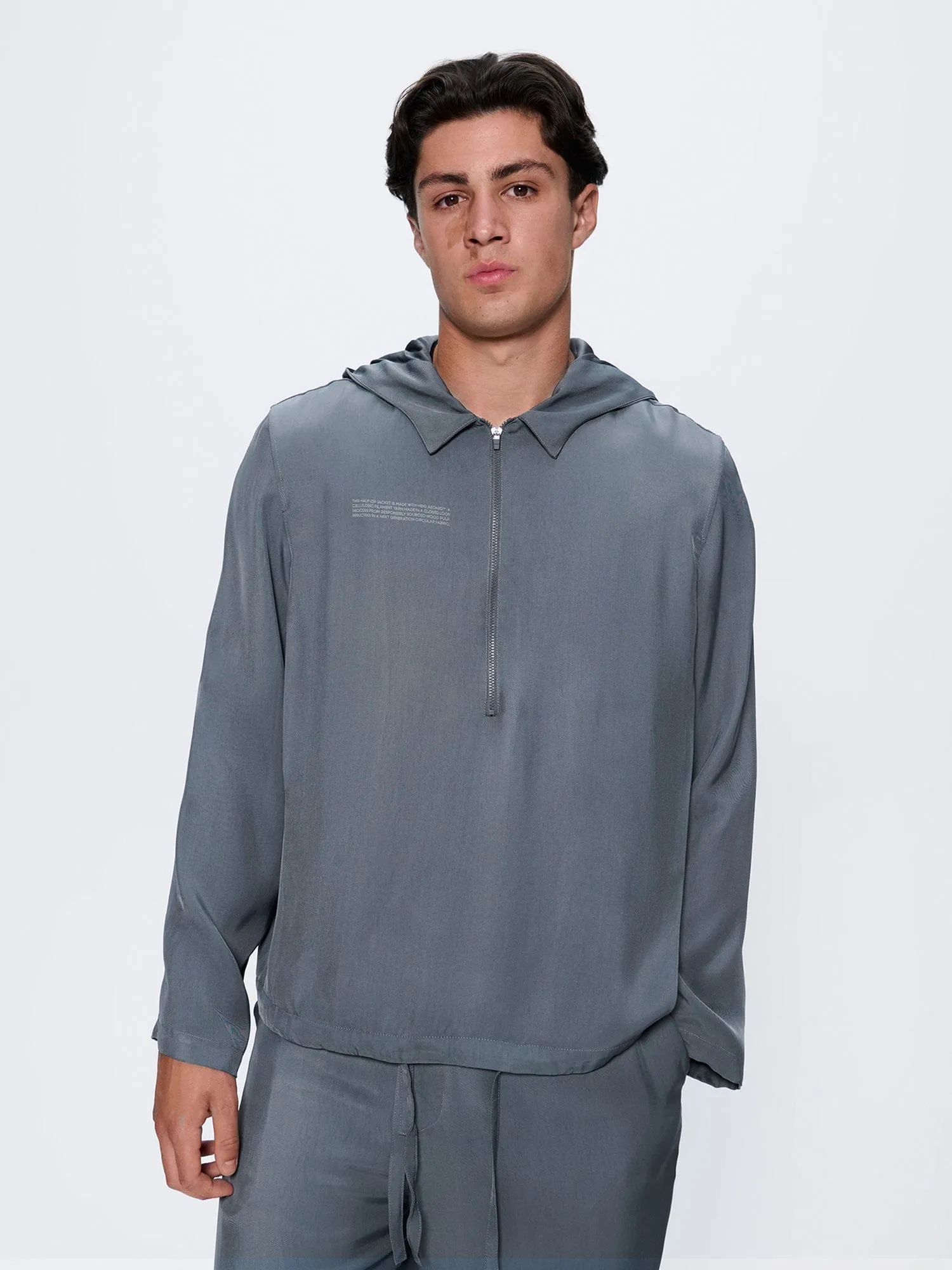 Mens AeoniQ™ Half-Zip Overtop— Volcanic Gray sold by Pangaia product image thumbnail 3
