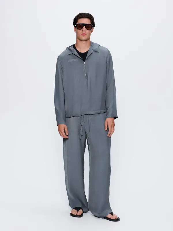 Mens AeoniQ™ Half-Zip Overtop— Volcanic Gray sold by Pangaia