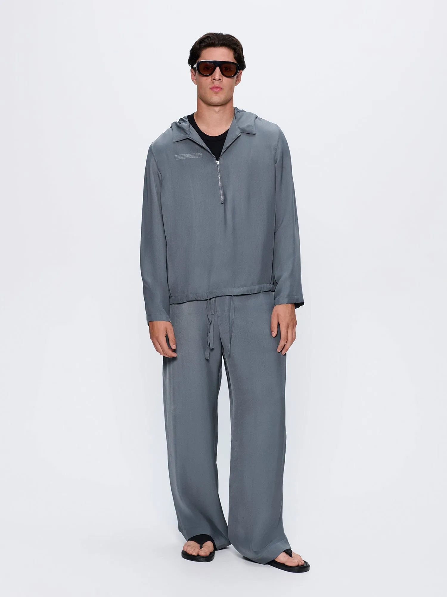 Mens AeoniQ™ Half-Zip Overtop— Volcanic Gray sold by Pangaia