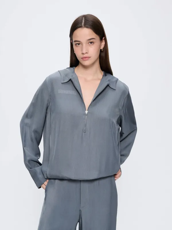 Womens AeoniQ™ Half-Zip Overtop— Volcanic Gray sold by Pangaia