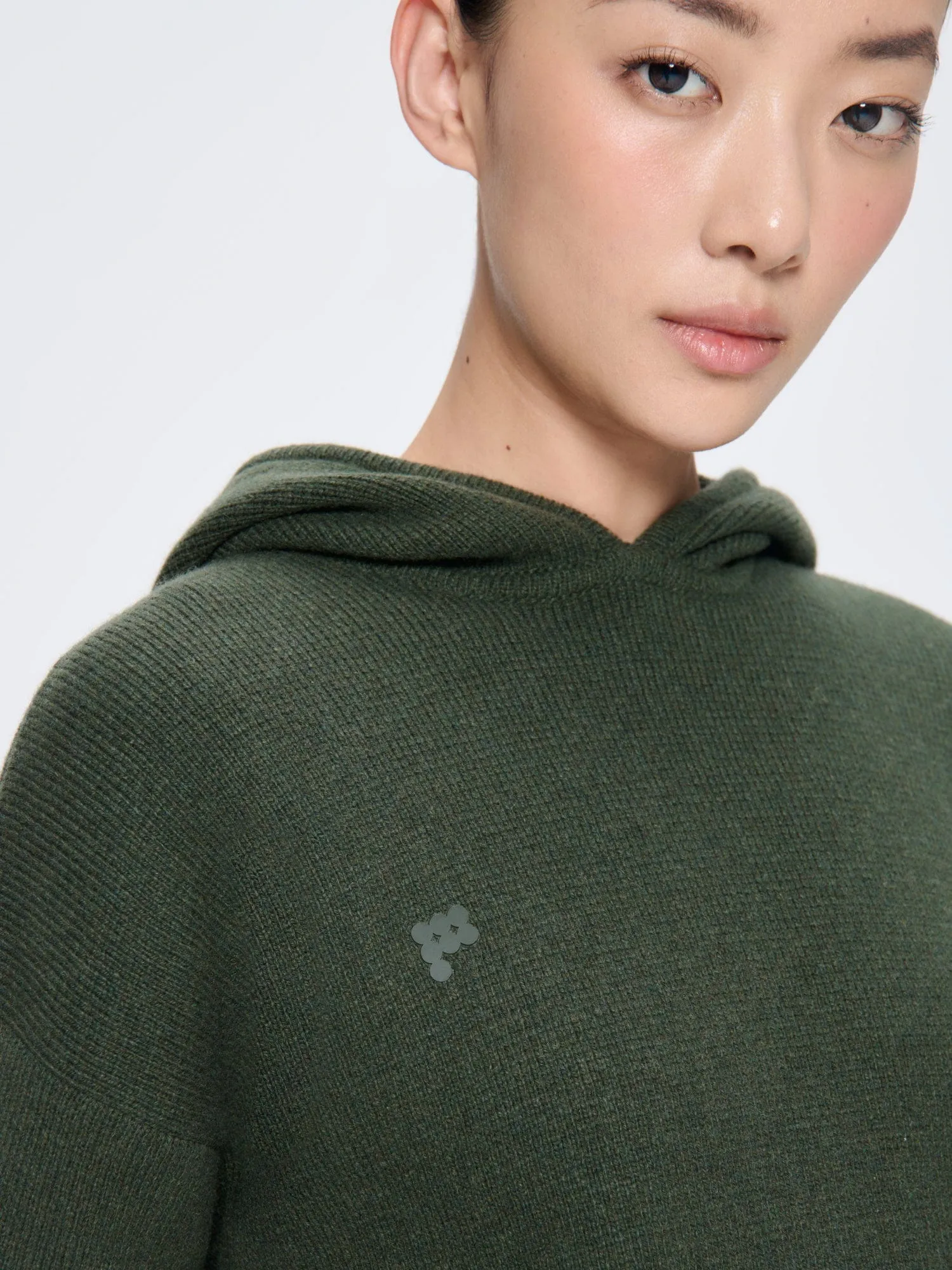 Womens Recycled Cashmere Hoodie—Rosemary Green sold by Pangaia product image thumbnail 4