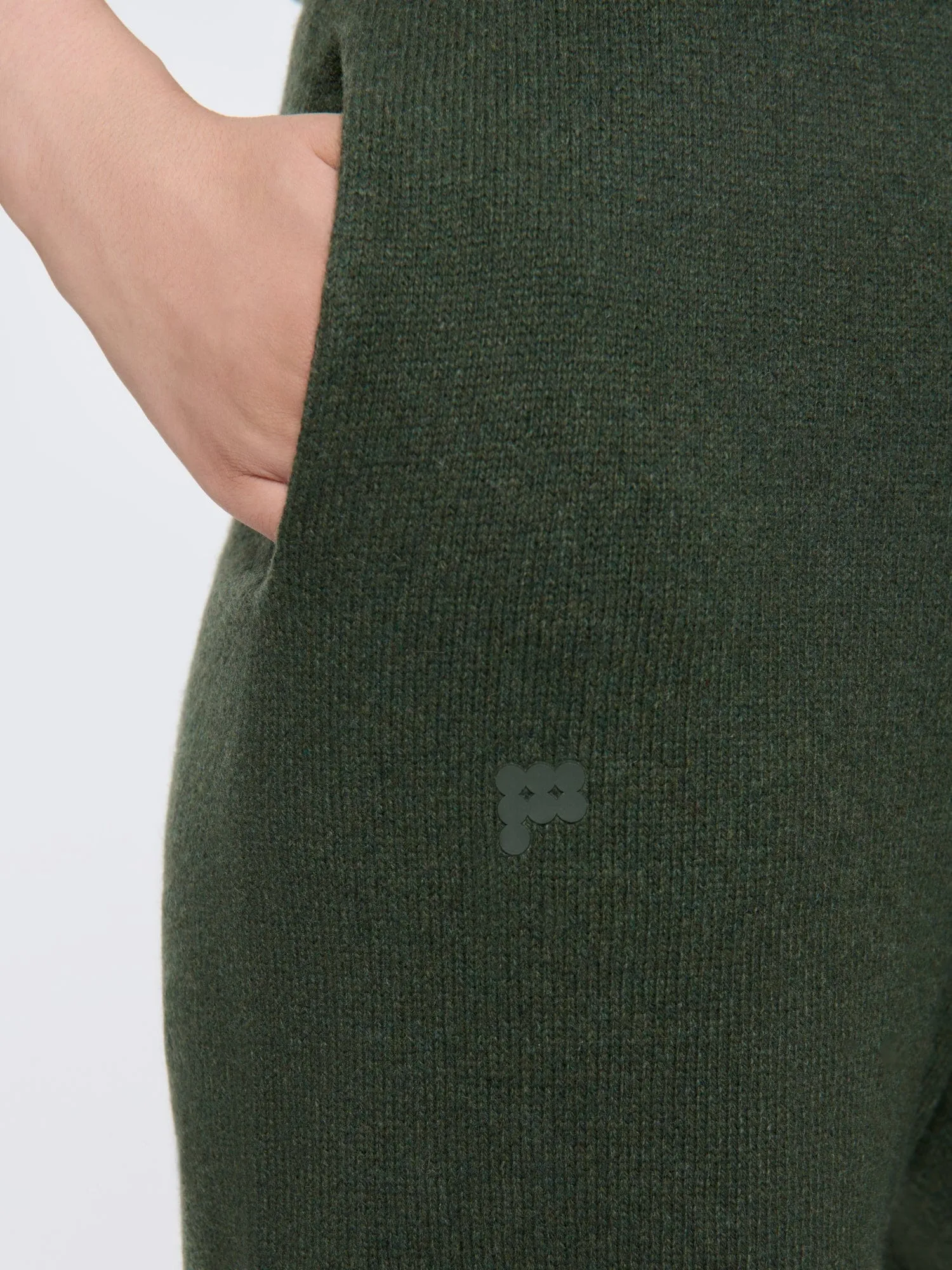 Womens Recycled Cashmere Tapered Track Pants—Rosemary Green sold by Pangaia product image thumbnail 3