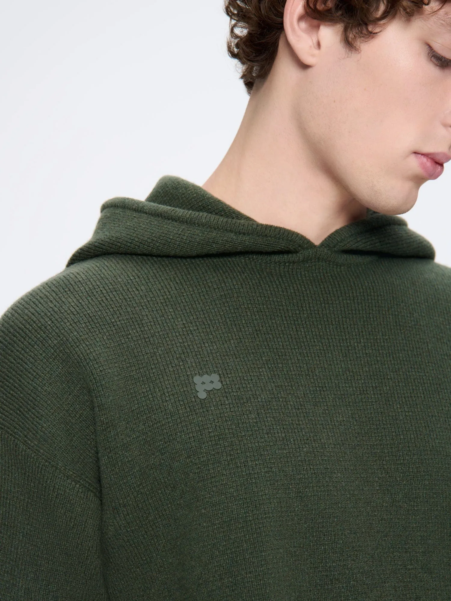 Archive Mens Recycled Cashmere Hoodie—Rosemary Green sold by Pangaia product image thumbnail 4