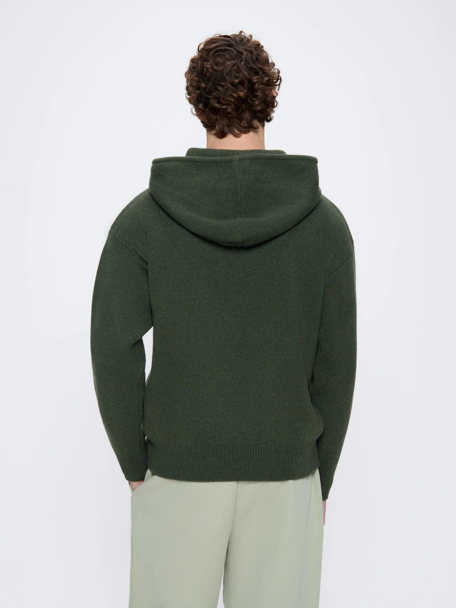 Archive Mens Recycled Cashmere Hoodie—Rosemary Green sold by Pangaia product image thumbnail 5