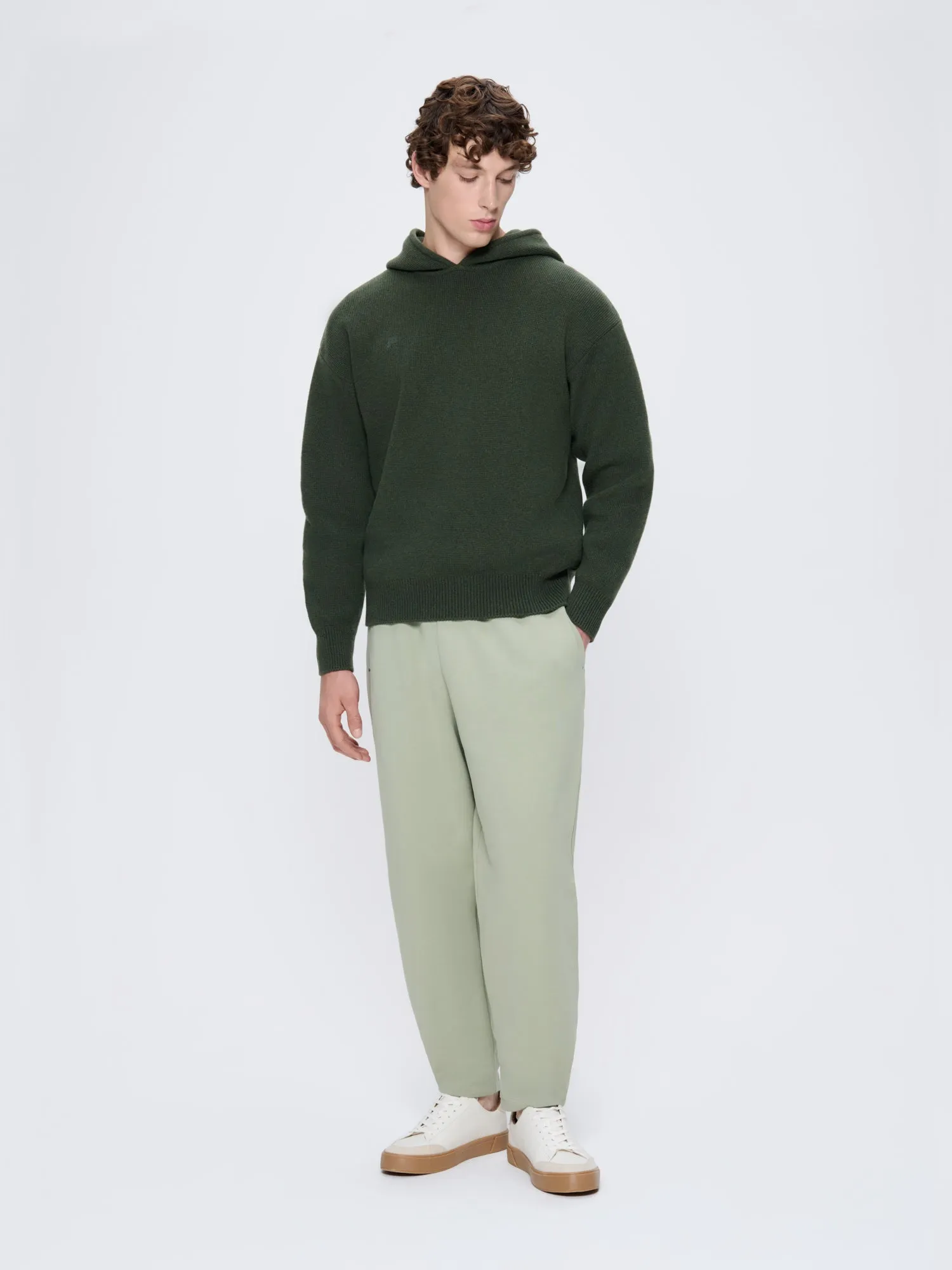 Archive Mens Recycled Cashmere Hoodie—Rosemary Green sold by Pangaia product image thumbnail 3