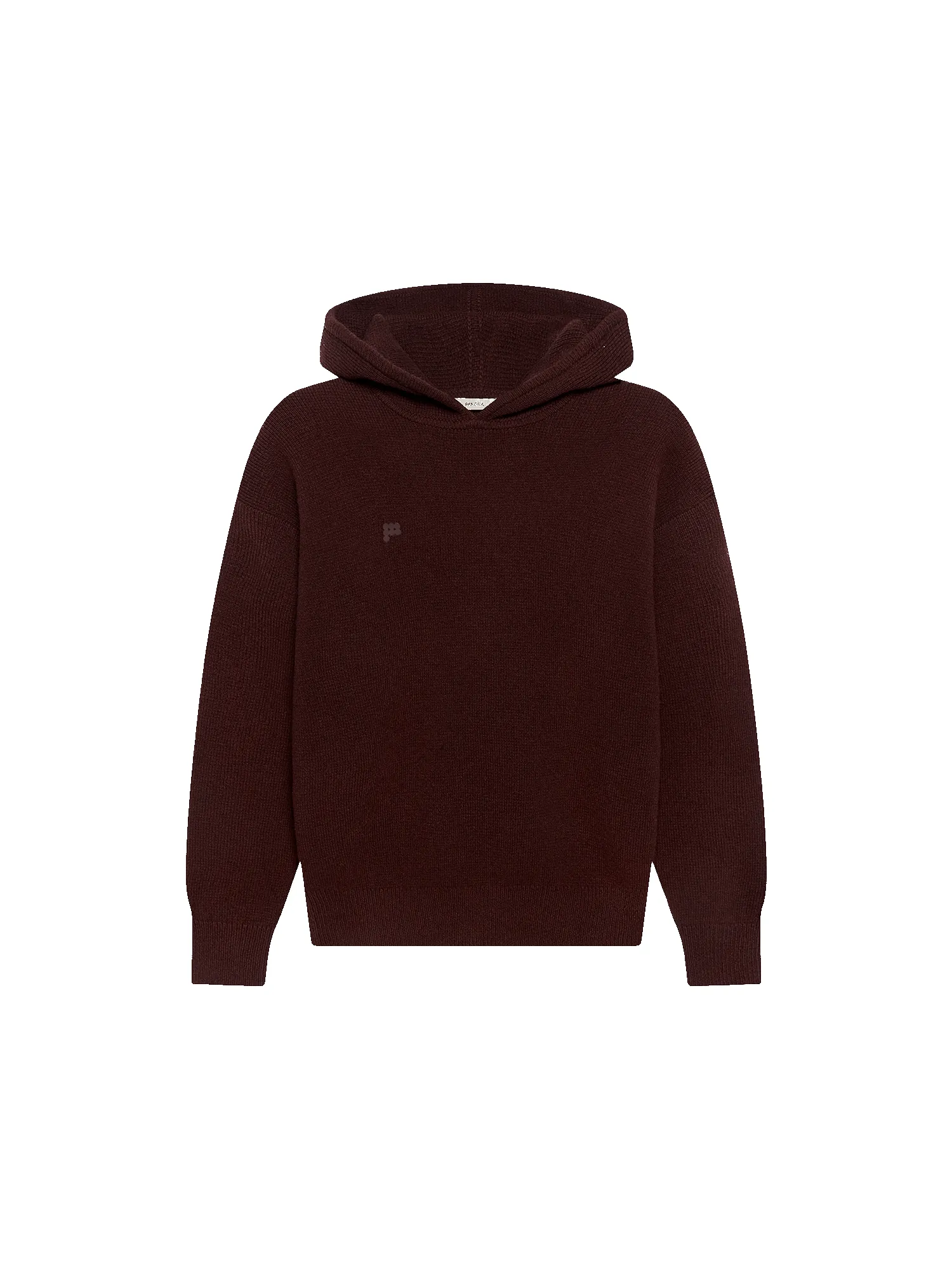 Mens Recycled Cashmere Hoodie—Dark Burgundy sold by Pangaia product image thumbnail 2