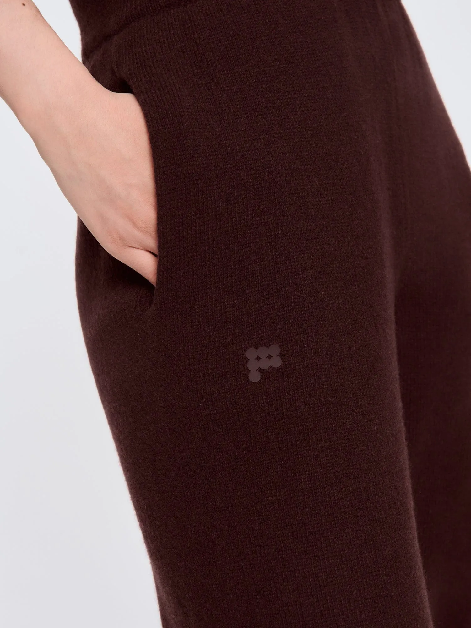 Womens Recycled Cashmere Tapered Track Pants—Dark Burgundy sold by Pangaia product image thumbnail 3