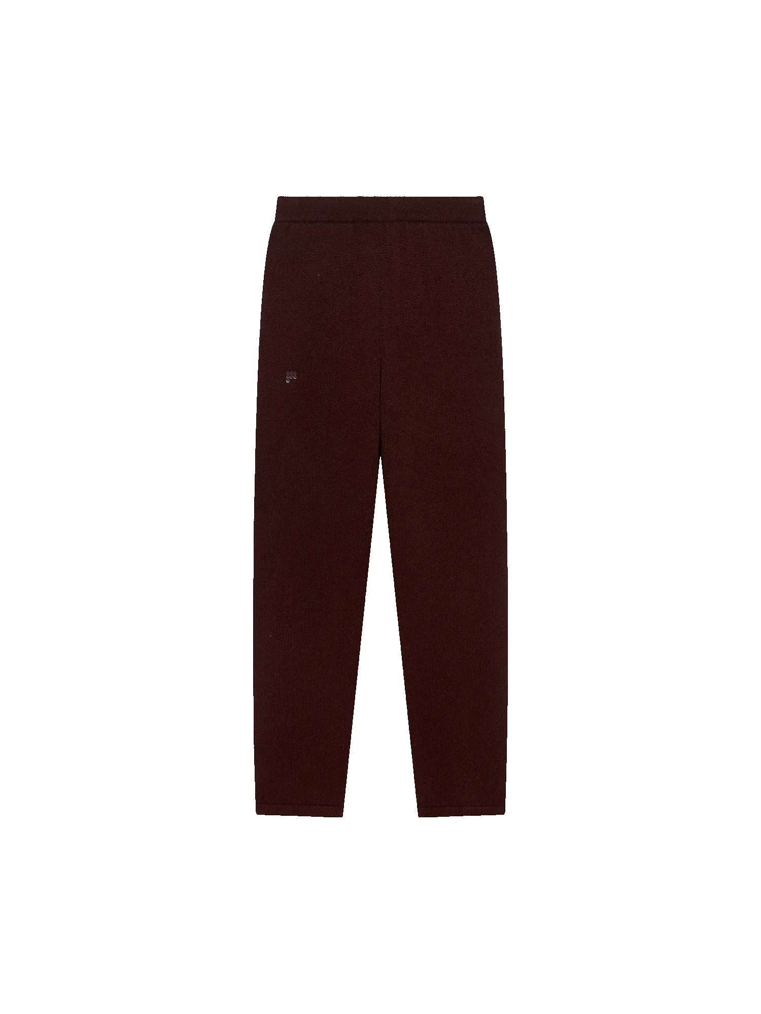 Womens Recycled Cashmere Tapered Track Pants—Dark Burgundy sold by Pangaia product image thumbnail 2