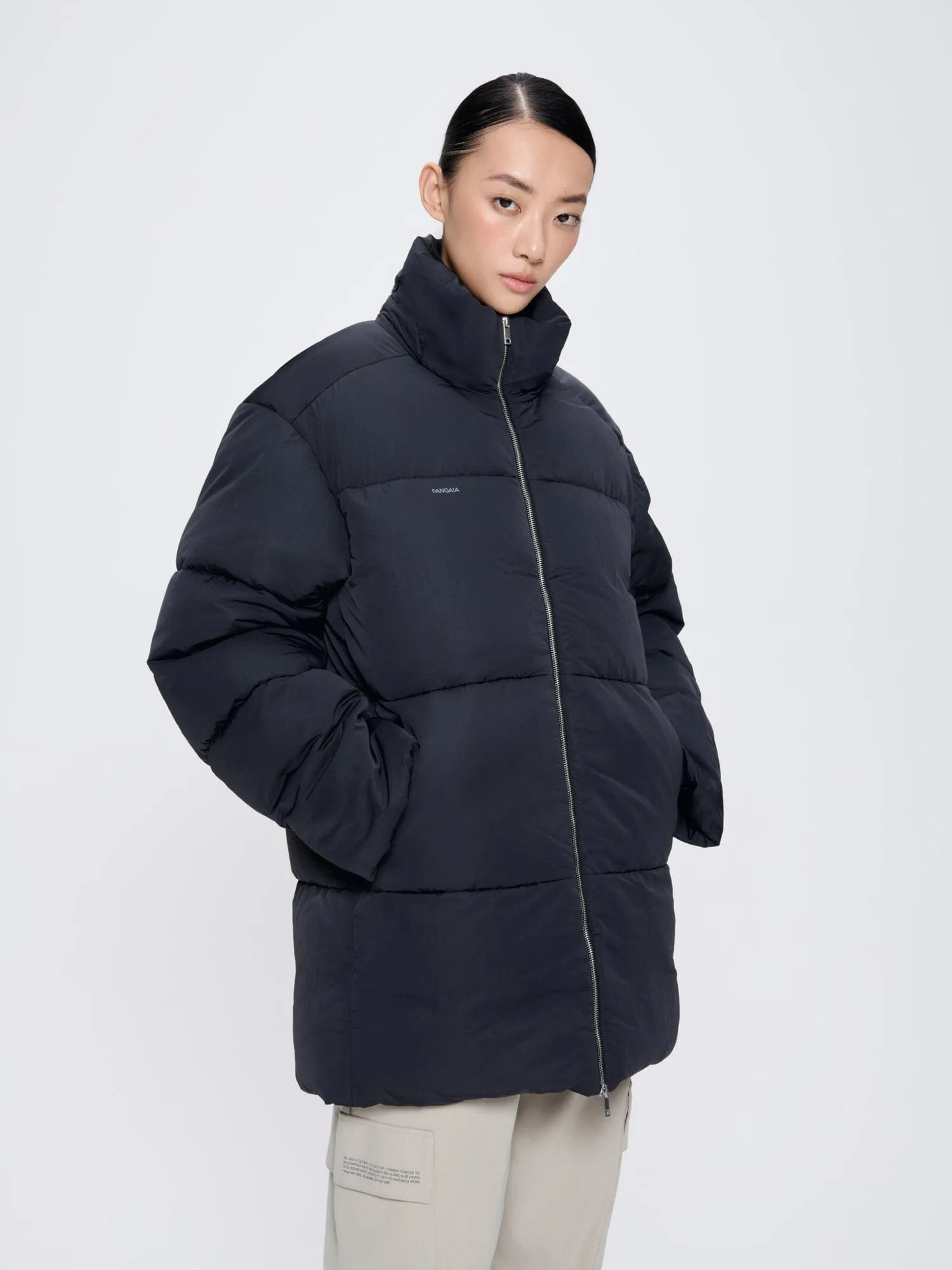 Archive Womens Flower-Warmth Recycled Nylon Long Puffer—black sold by Pangaia product image thumbnail 3