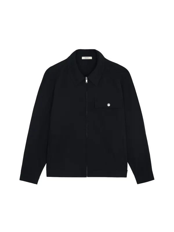 Womens DNA Cotton Linen Harrington Jacket—black sold by Pangaia